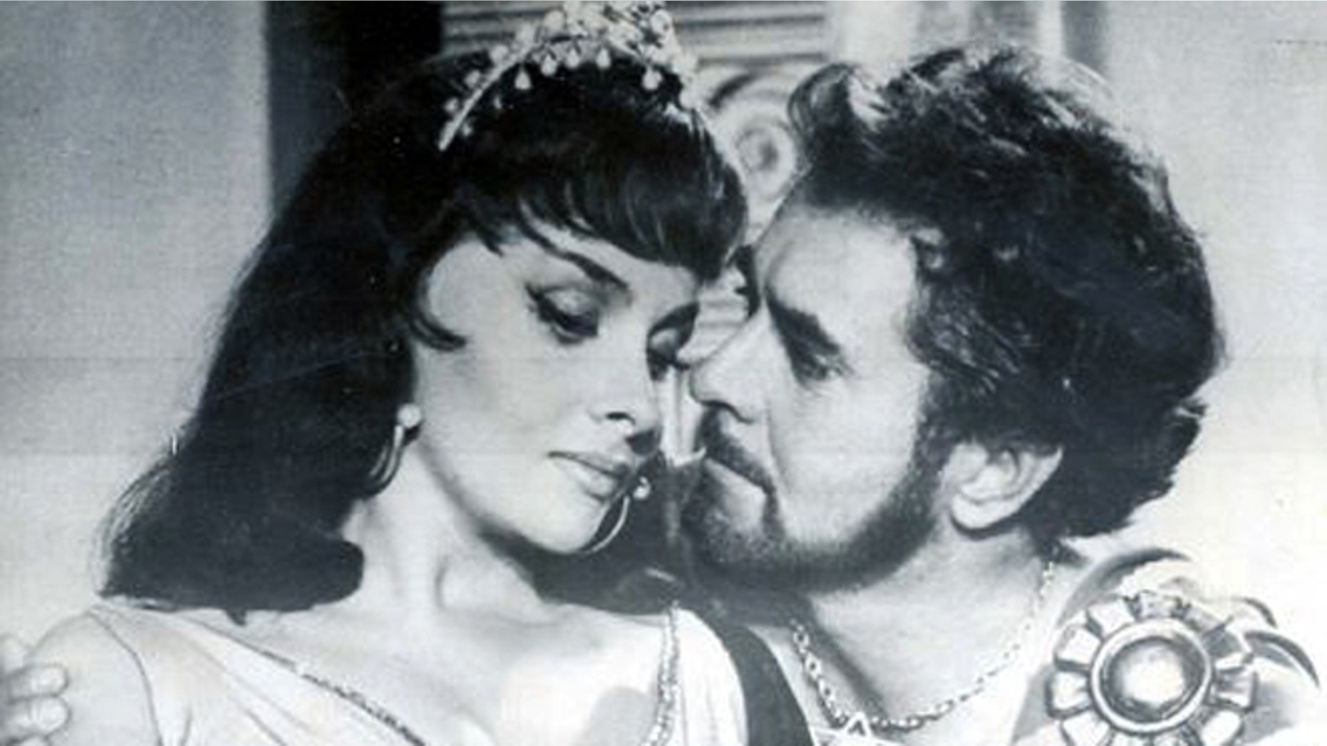 Gina Lollobrigida plays the Queen of Sheba in the 1959 film "Solomon and Sheba," beside Tyrone Power as King Solomon.