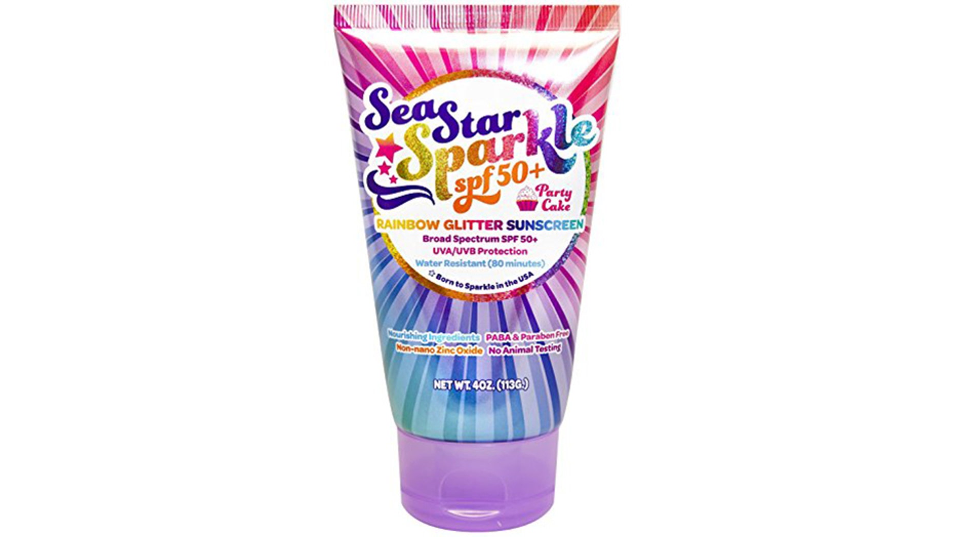 A brand called Sunshine and Glitter is selling its glitter sunblock online.