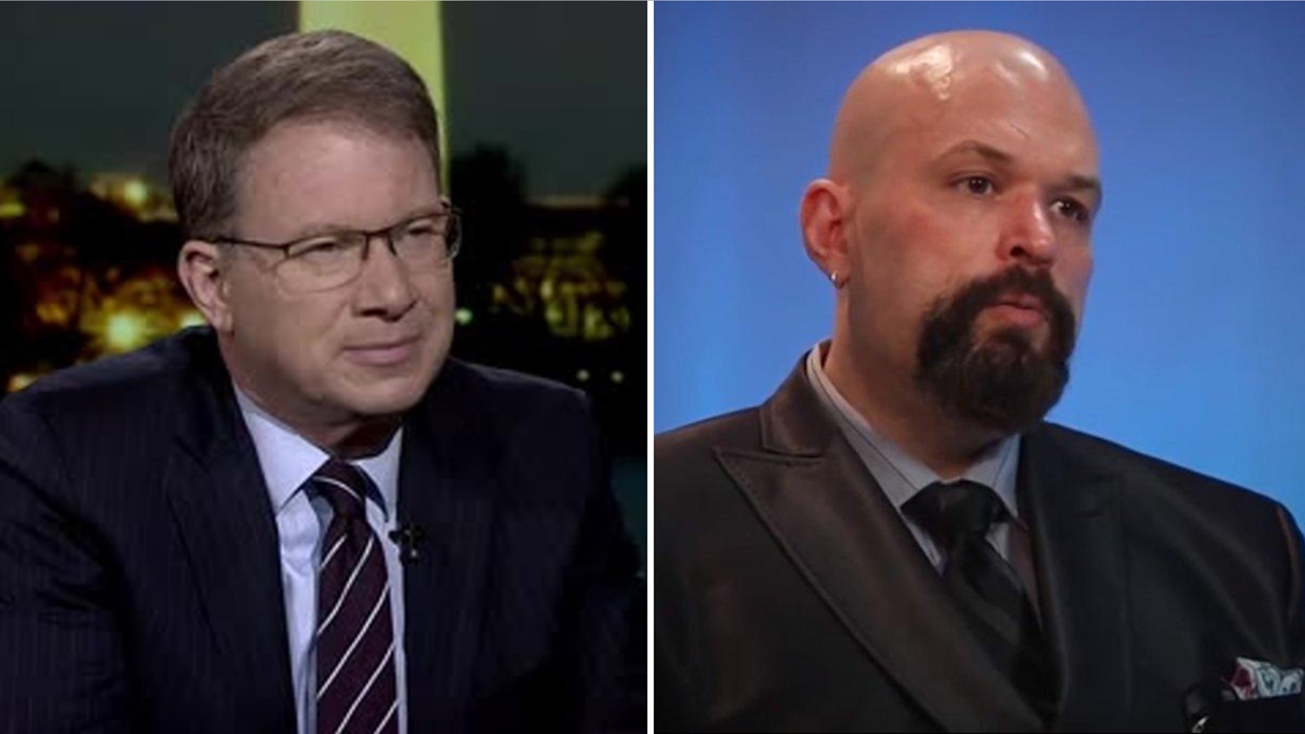 The Atlantic editor-in-chief Jeffrey Goldberg, left, and former National Review writer Kevin Williamson.