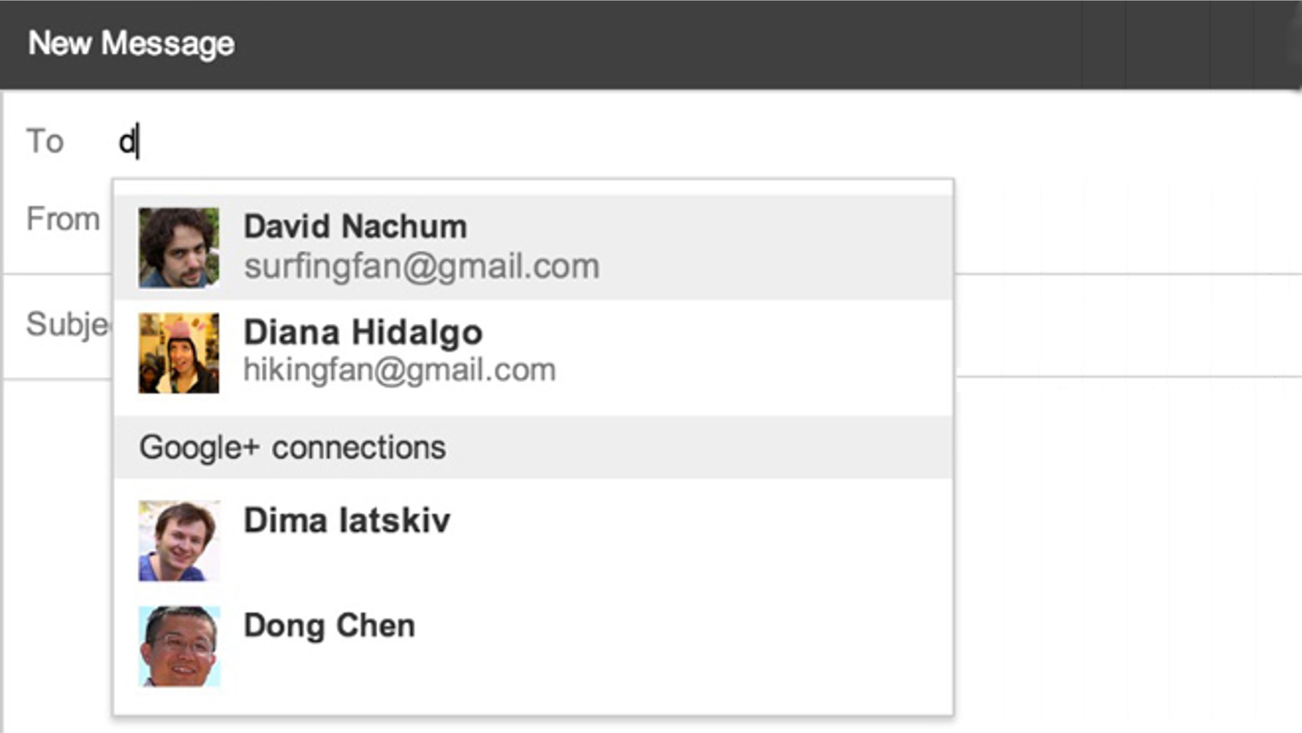 A new feature on Gmail allows people to email their Google+ contacts, even if they don't have an email address.