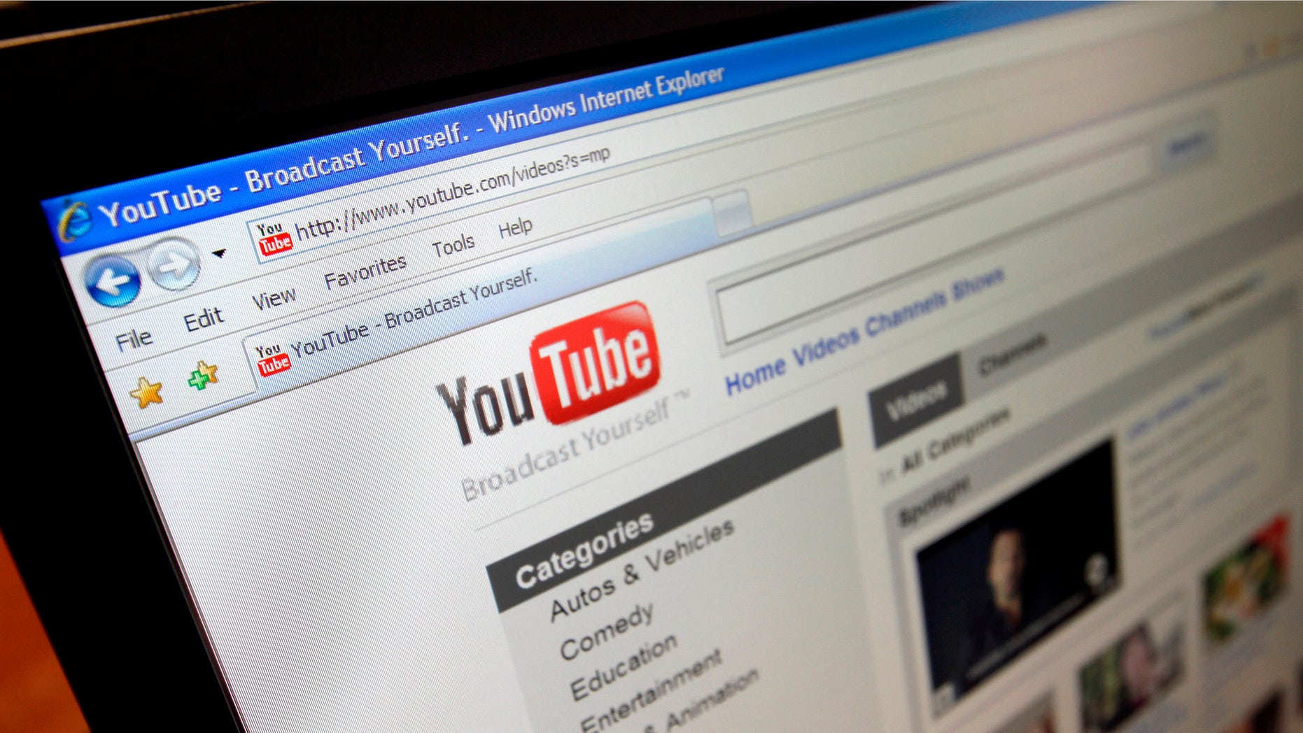 FILE - This file image made March 18, 2010, shows the YouTube website in Los Angeles. A federal judge sided with Google Inc. on Wednesday, June 23, 2010, in a $1 billion copyright lawsuit filed by media company Viacom Inc. over YouTube videos, saying the service promptly removed illegal materials as required under federal law. (AP Photo/Richard Vogel, File)