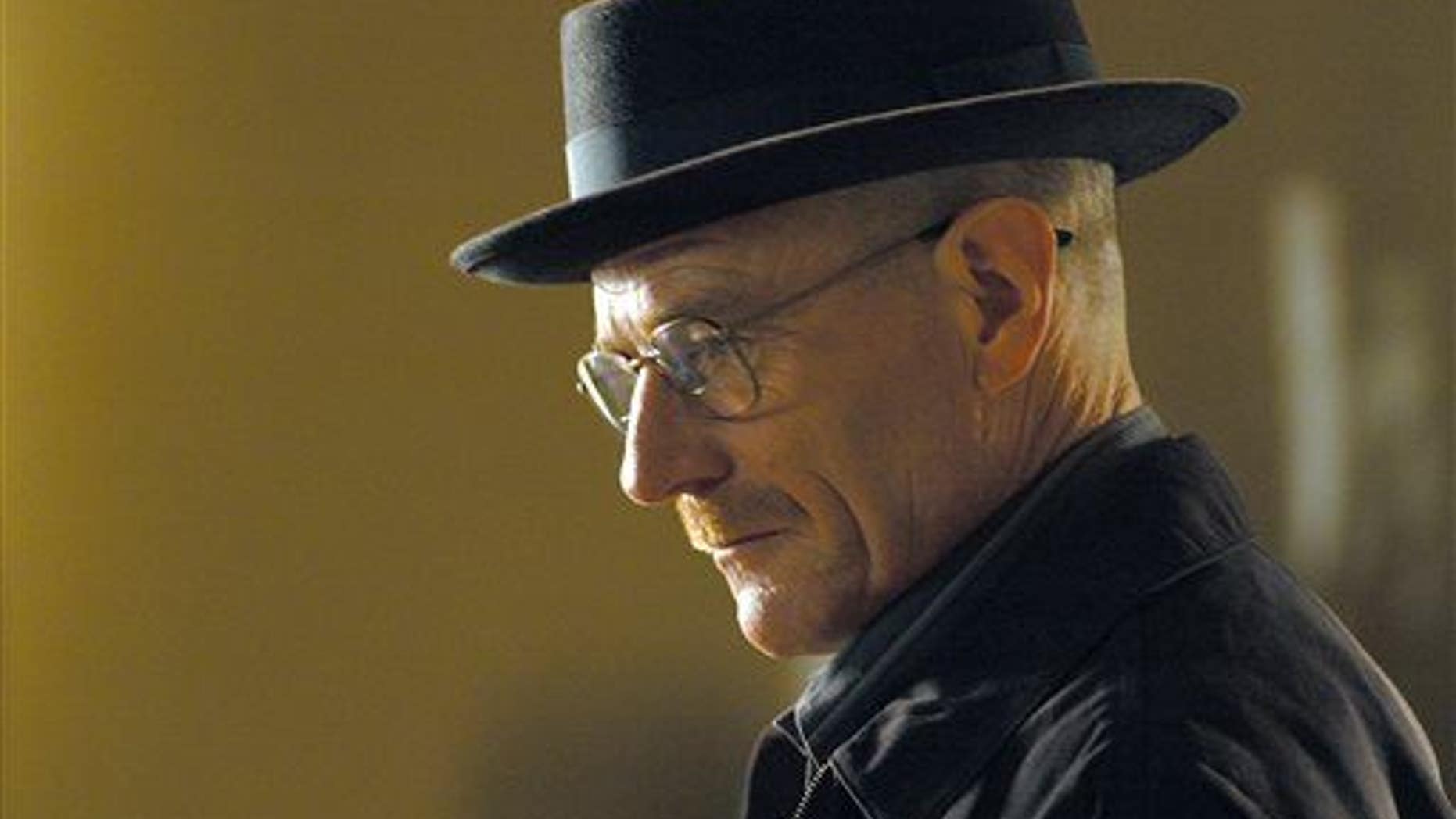 This image released by AMC shows Walter White, played by Bryan Cranston, in a scene from the second season of "Breaking Bad."