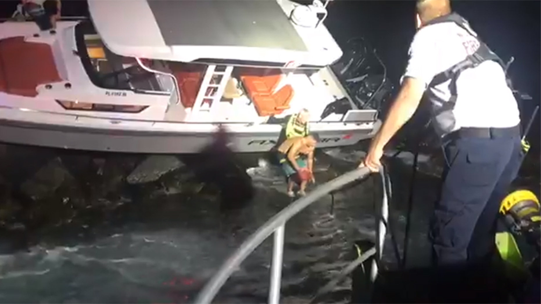 Three people had to be rescued after a boat rammed into a jetty close to where late Miami Marlins pitcher Jose Fernandez was killed in a 2016 crash.