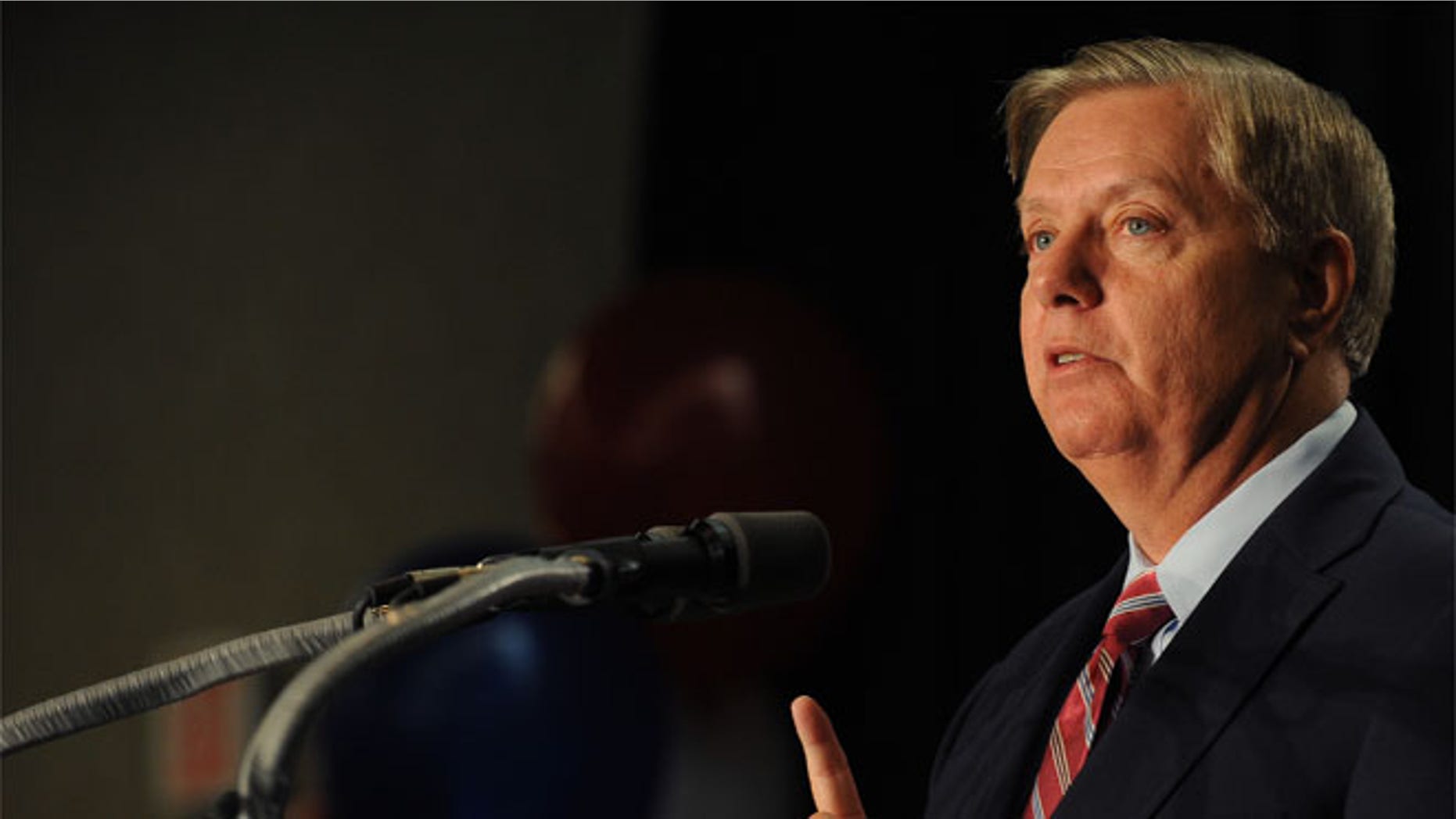 FILE: Nov. 4, 2014: Sen. Lindsey Graham, R-S.C., after being re-elected, in Columbia, S.C.