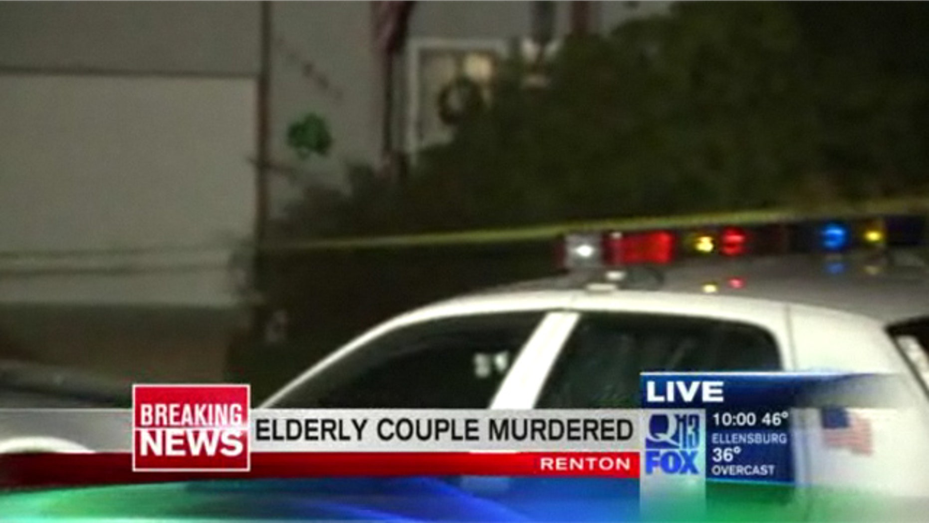 Police surround a home after an elderly couple was found dead.