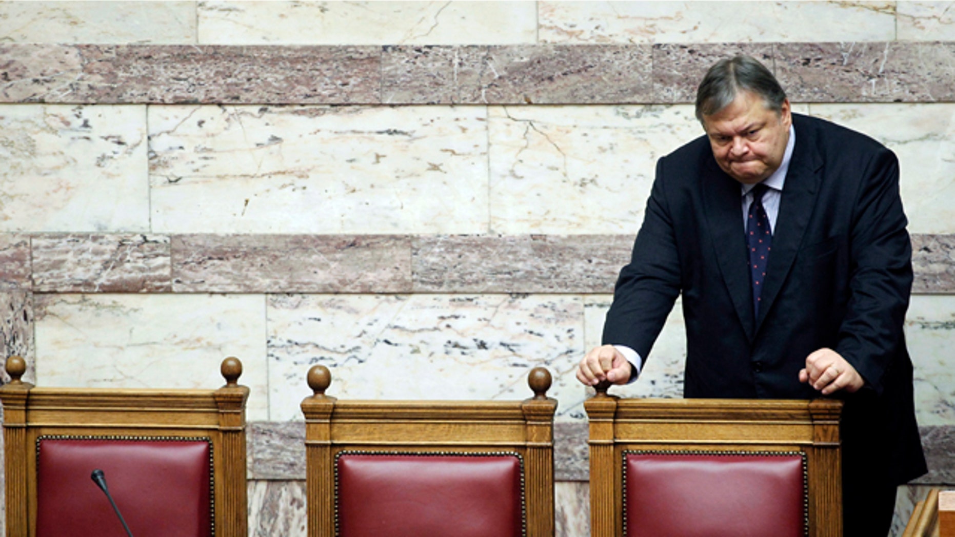 Sept. 20: Greek Minister of Finance Evangelos Venizelos attends a parliament session, in Athens.