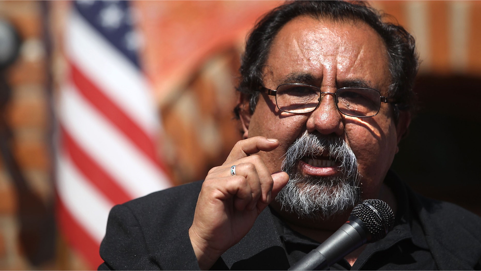 U.S. Rep. Raul Grijalva (D-AZ) denounces Arizona's tough new immigration law on April 24, 2010 in Tuscon, Arizona. (Photo by John Moore/Getty Images)