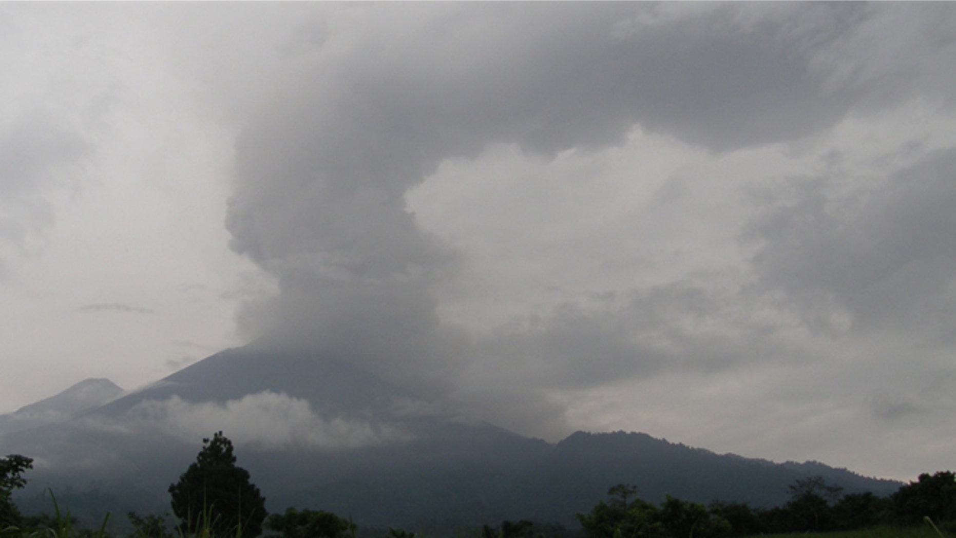 May 19: The Fuego volcano is seen from Yepocapa, south of Guatemala City.