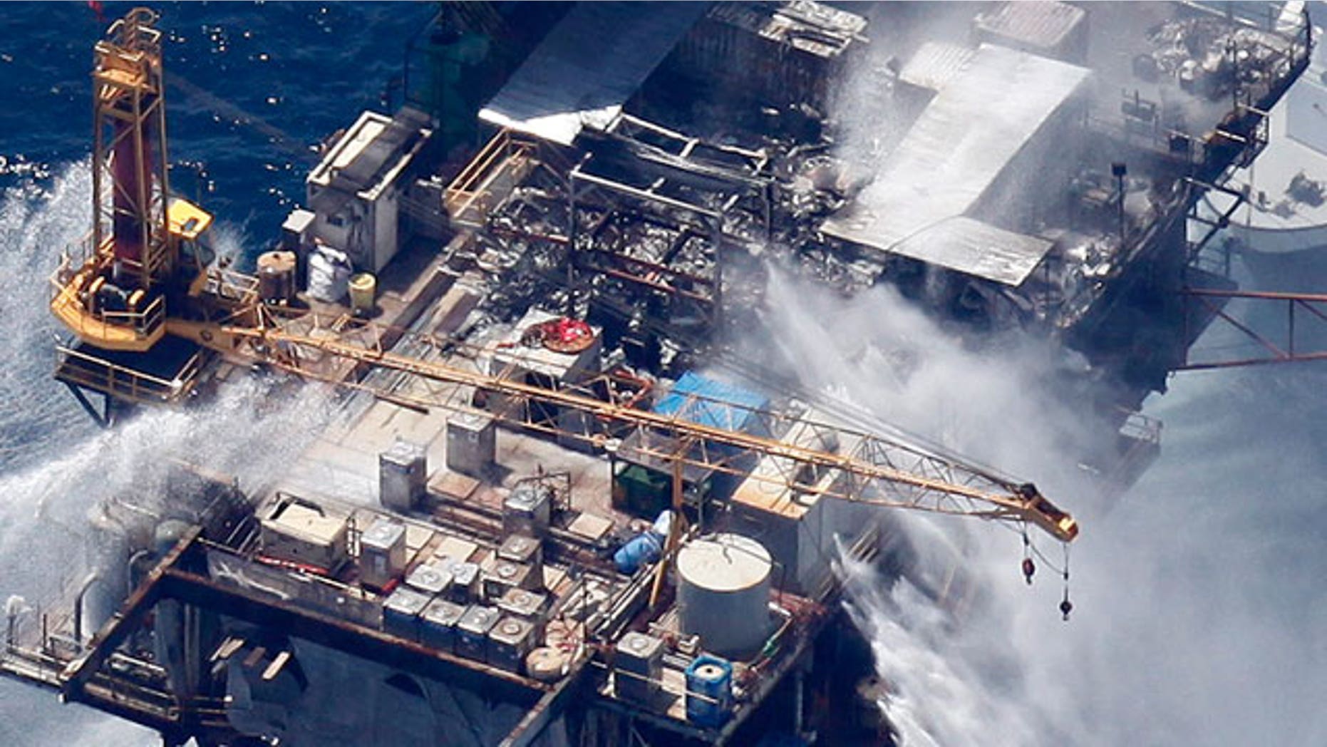 All 13 crew members rescued from Gulf oil platform fire in chaos different from BP spill Fox News All 13 crew members rescued from Gulf oil platform fire in chaos different from BP spill Fox News