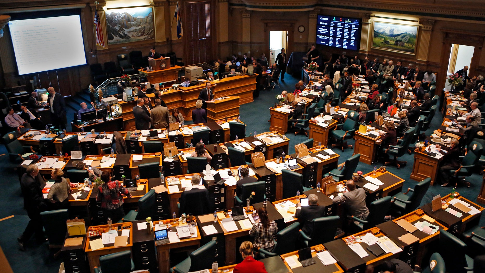 Feb. 15, 2013: House members gather at the Capitol in Denver to debate gun control legislation.