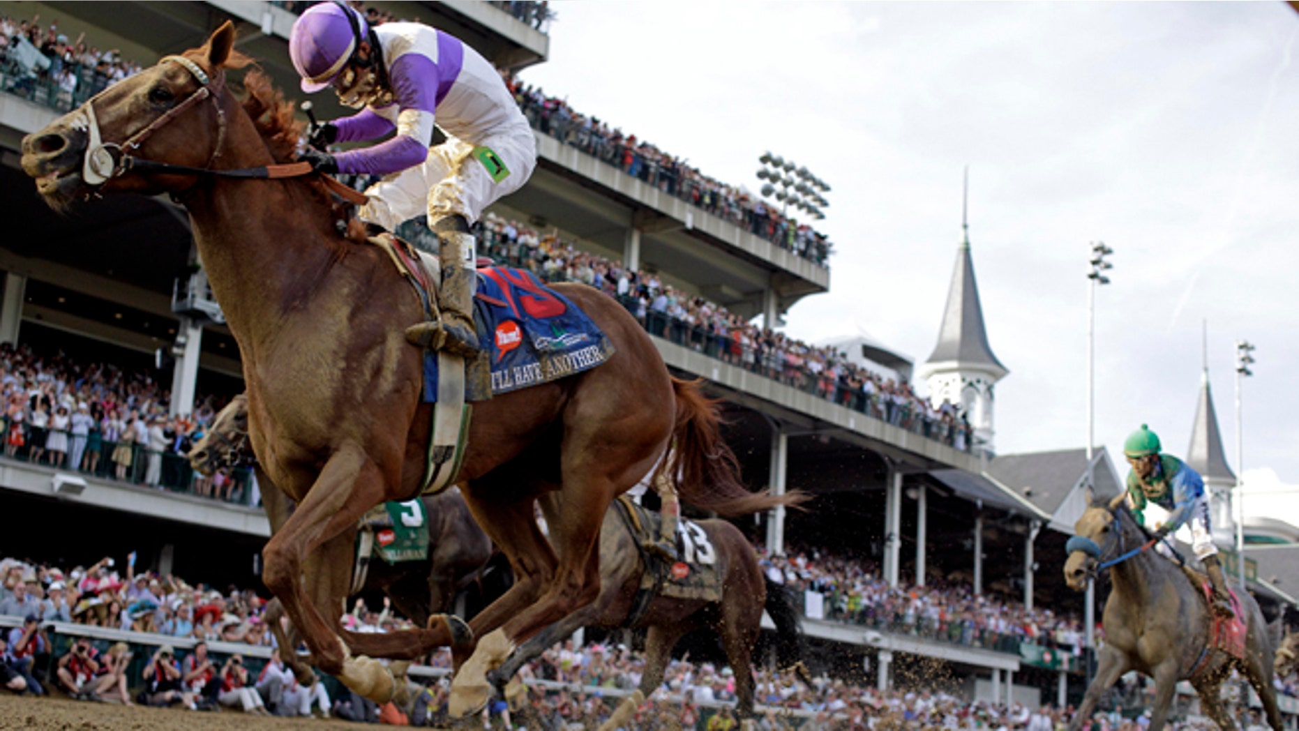 Jockey Mario Gutierrez rides I'll Have Another to victory in the 138th Kentucky Derby horse race at Churchill Downs Saturday, May 5, 2012, in Louisville, Ky. (AP Photo/David J. Phillip)
