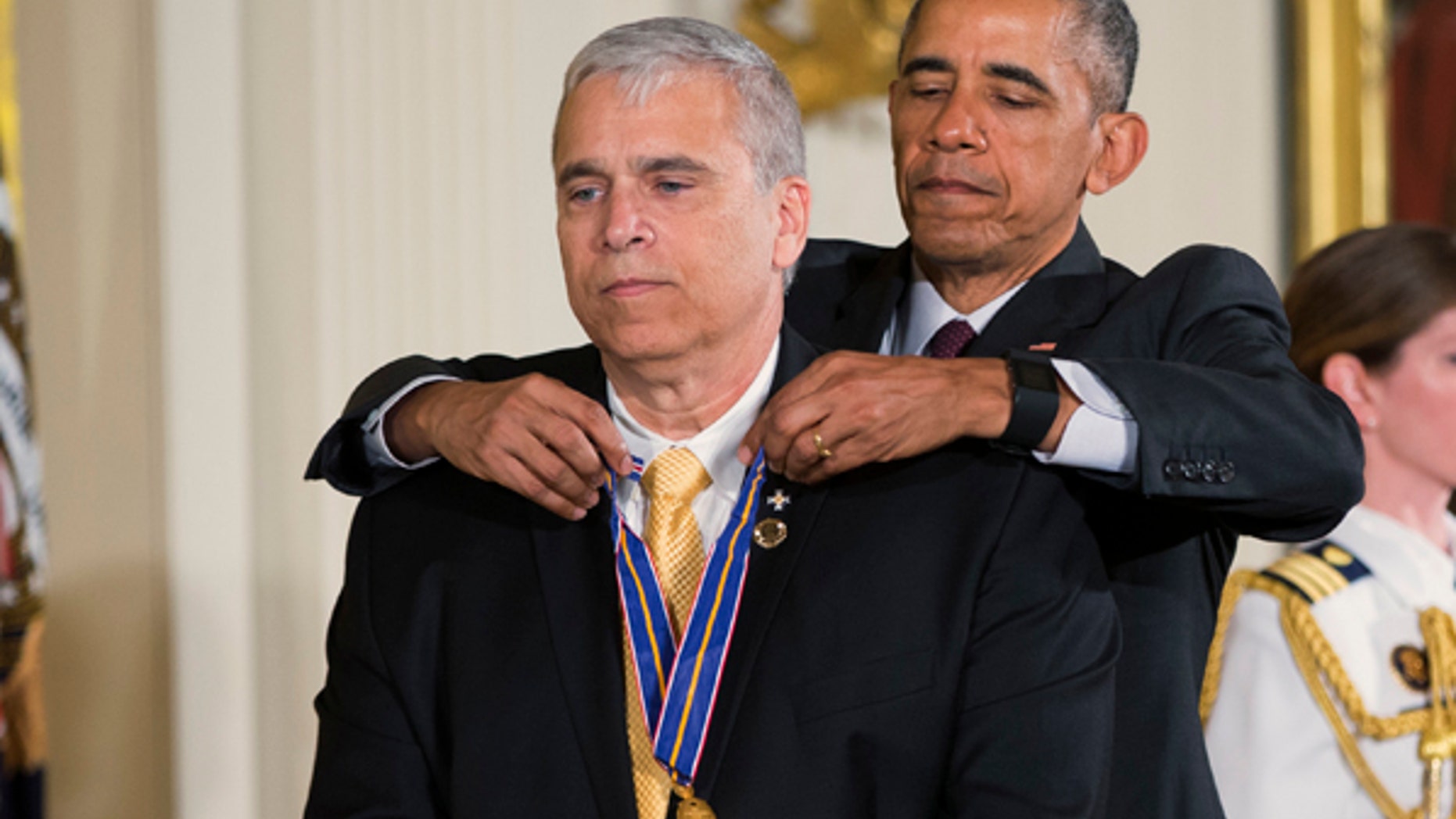 President Obama presents the Medal of Valor to Officer Mario Gutierrez, of the Miami-Dade Police Department, Fla.