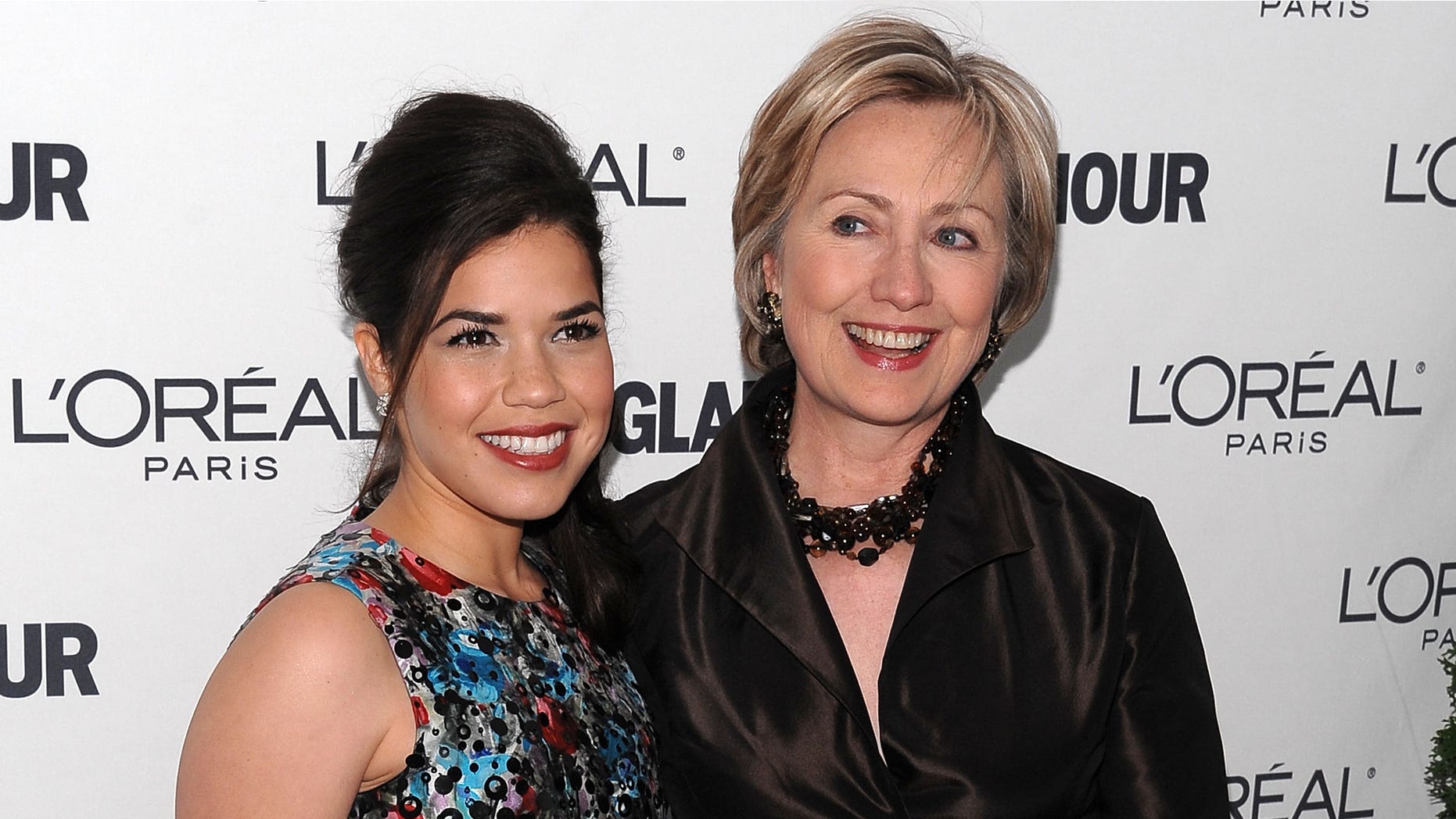 America Ferrera and Hillary Clinton on November 10, 2008 in New York City.