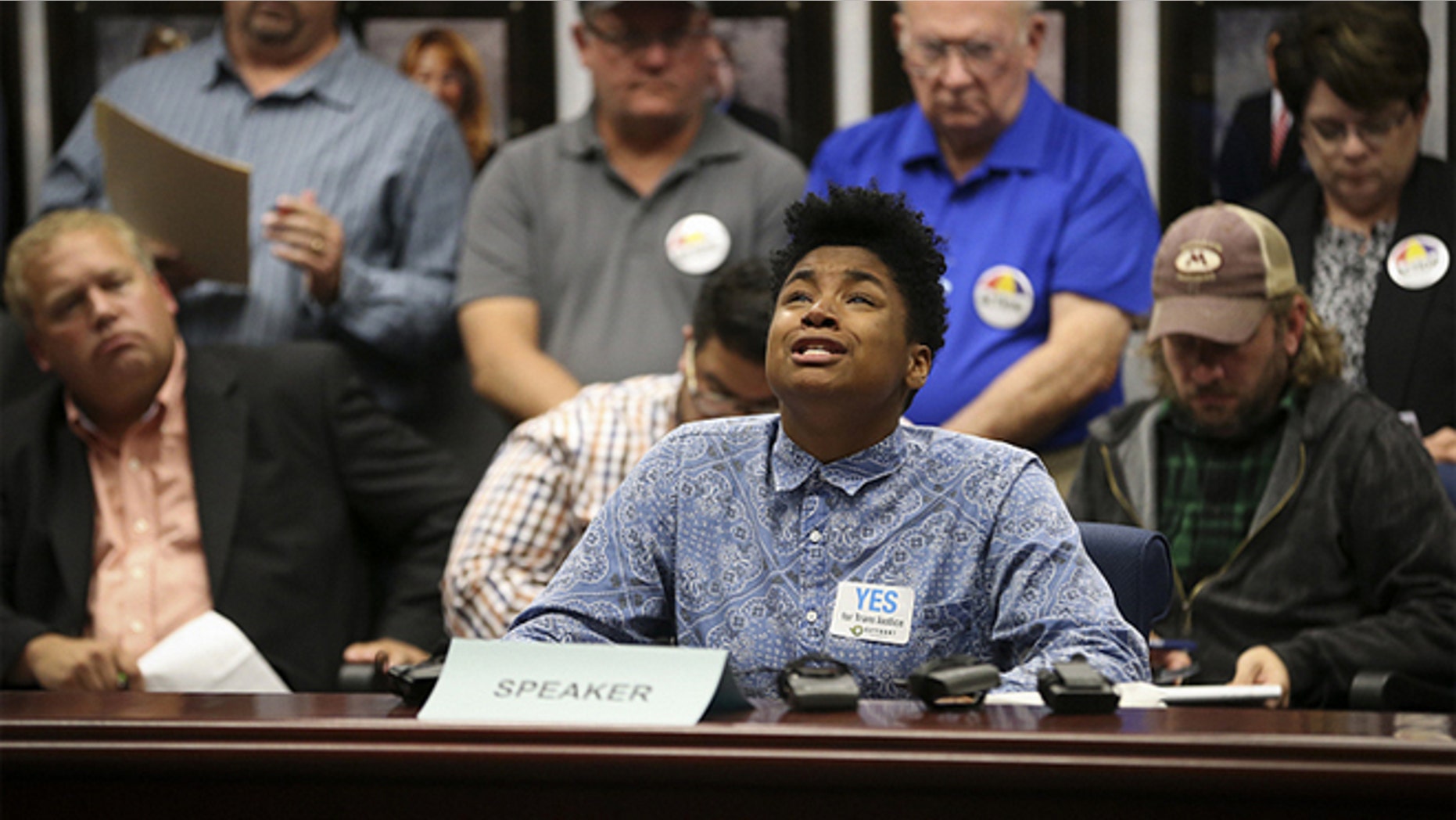 OCT. 1: Zeam Porter talks about the years she played basketball on the girls team and how it always felt like the wrong team, during the Minnesota State High School League's public hearing on the proposed transgender policy.