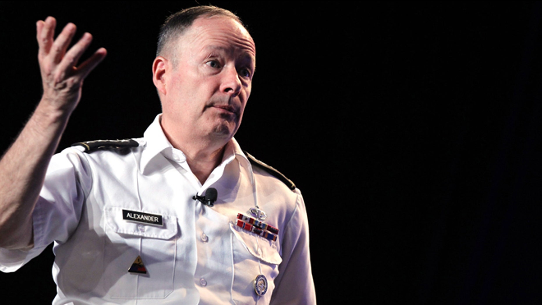 July 31, 2013: Army General Keith Alexander, head of the National Security Agency delivers a keynote address at the Black Hat hacker conference on Wednesday in Las Vegas.