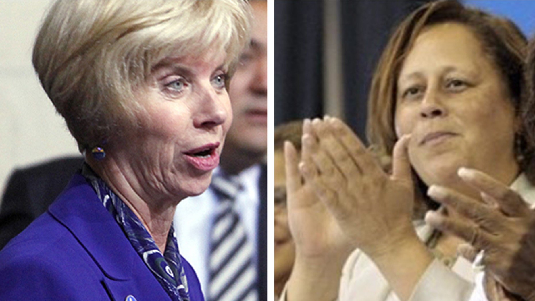 FILE: Rep Janice Hahn (left) and Rep. Laura Richardson.