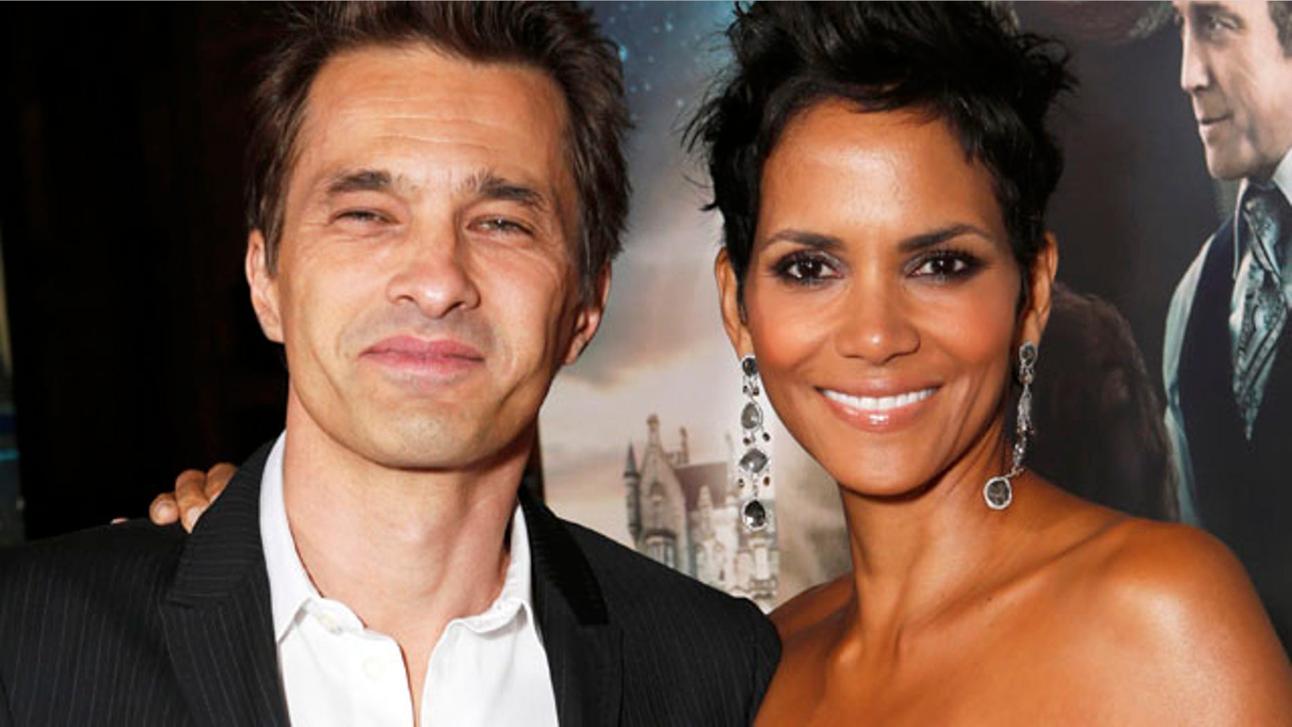 Actors Olivier Martinez, left, and Halle Berry at the Los Angeles premiere of Berry's film, "Cloud Atlas," in the Hollywood section of Los Angeles.