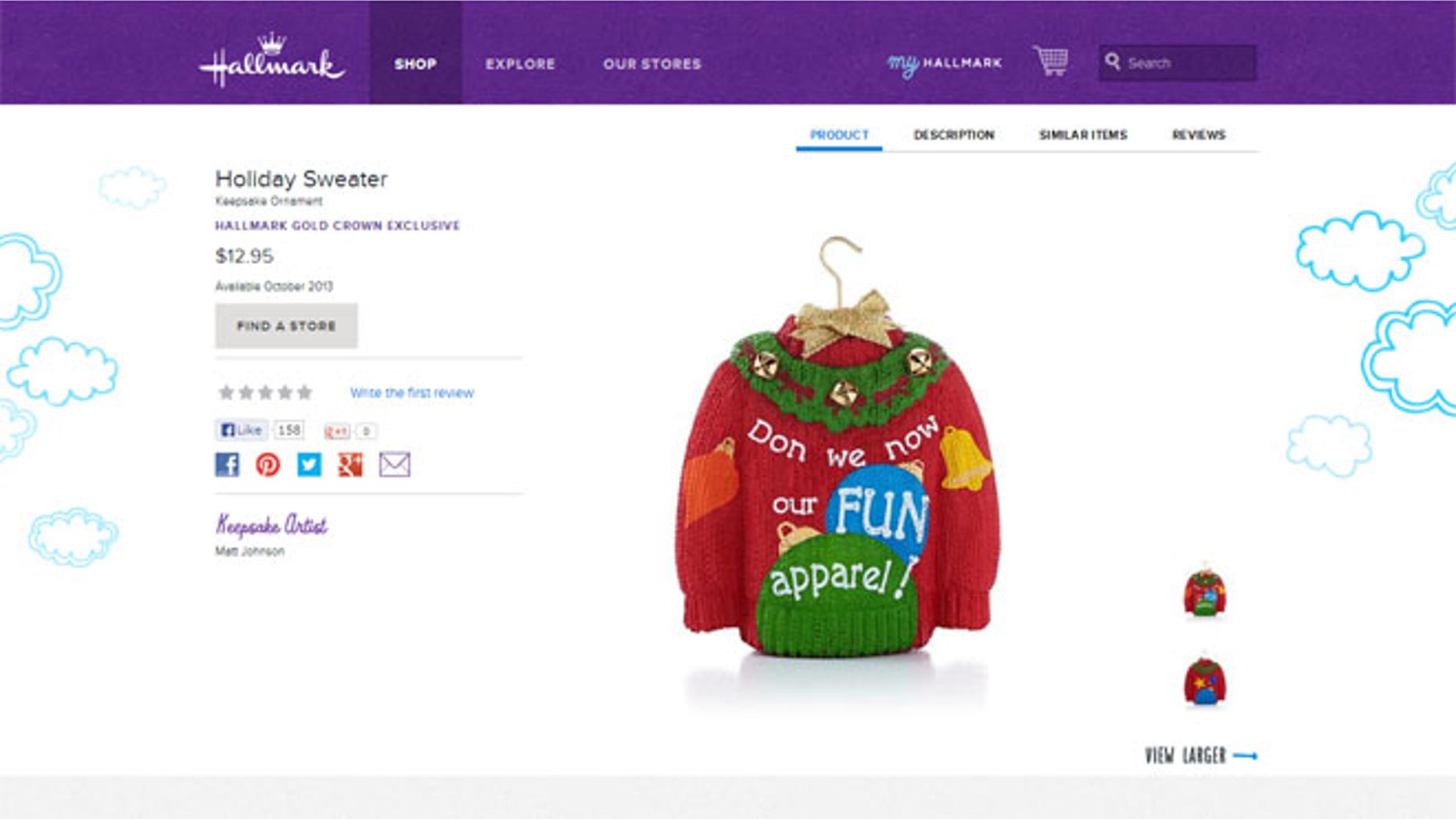 Hallmark has been criticized over an edited lyric from a classic Christmas song on an ornament for sale on its website.