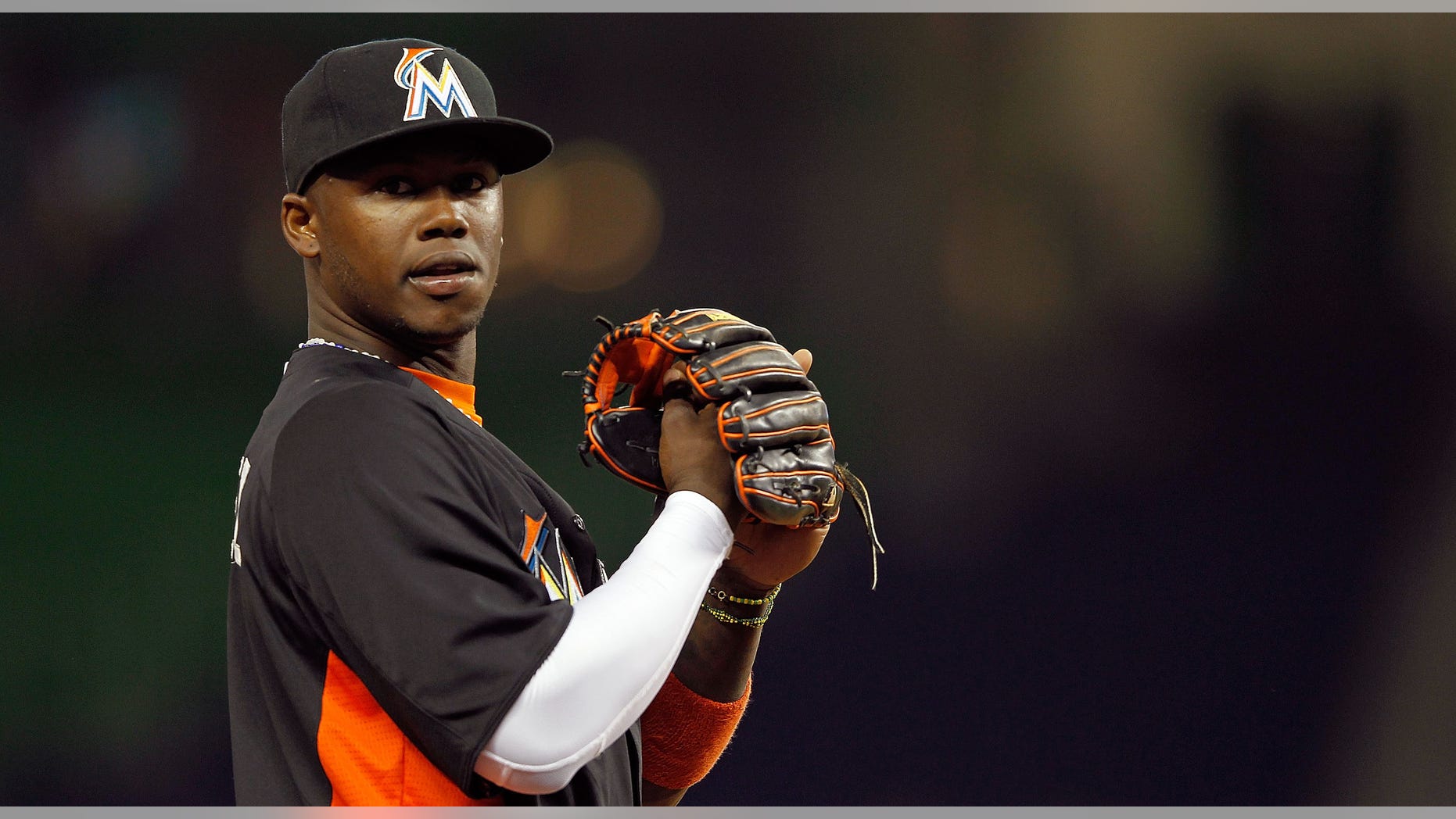 MIAMI, FL - MARCH 06: Hanley Ramirez #2 of the Miami Marlins looks on during a game against the University of Miami Hurricanes at Marlins Park on March 6, 2012 in Miami, Florida. (Photo by Mike Ehrmann/Getty Images)
