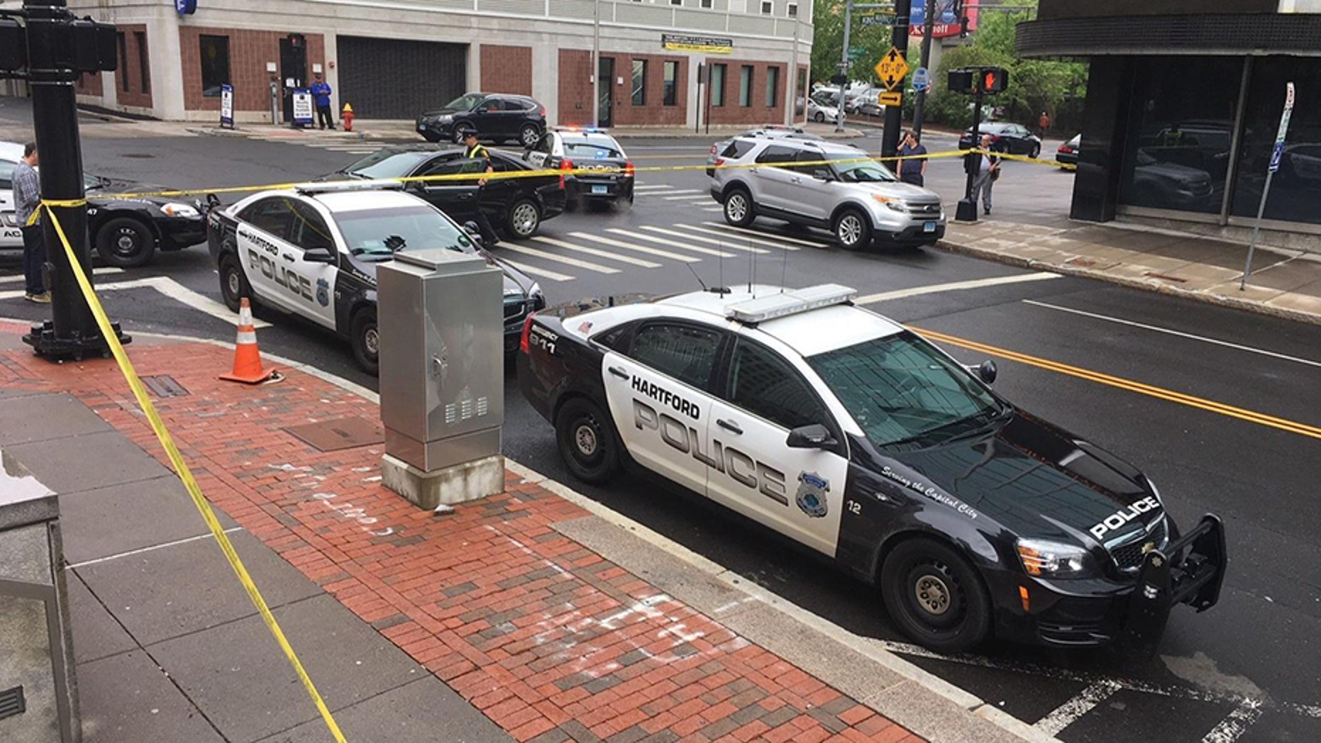 A Hartford, Connecticut police officer was stabbed in the neck while investigating a disturbance, police said.
