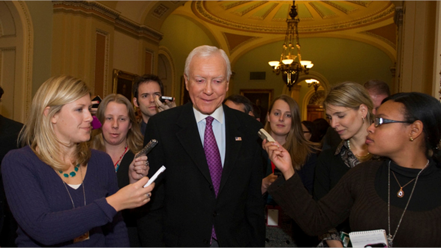 FILE: Dec. 31, 2012: Sen. Orrin Hatch, R-Utah, in the hall of the U.S. Capitol, in Washington, D.C.