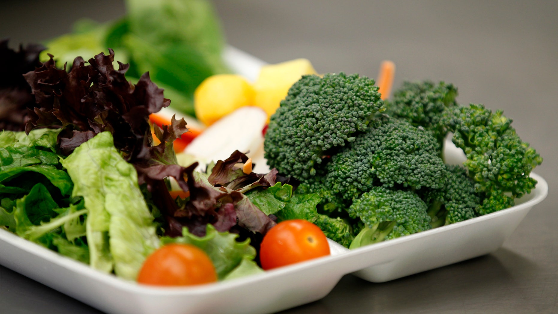 Salad served to students at Marston Middle School in San Diego, California, March 7, 2011. (REUTERS/Mike Blake)