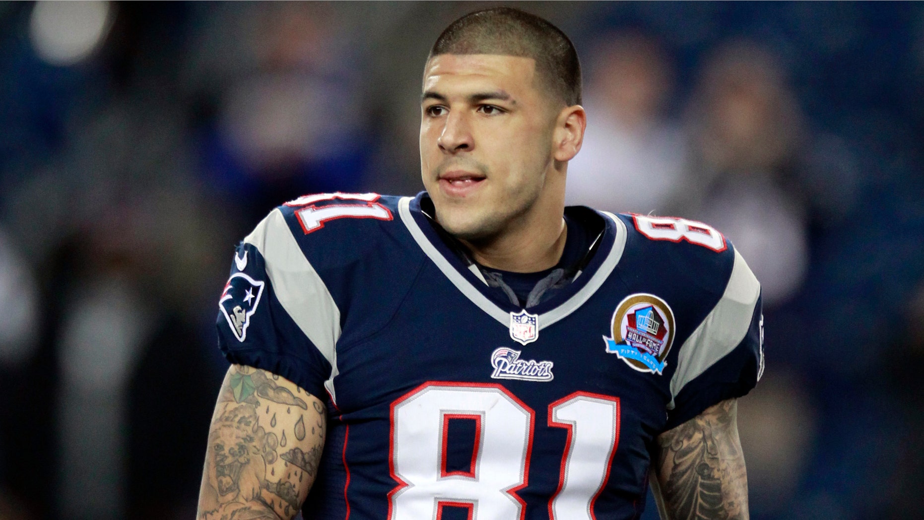 New England Patriots tight end Aaron Hernandez in a Dec. 10, 2012 file photo.