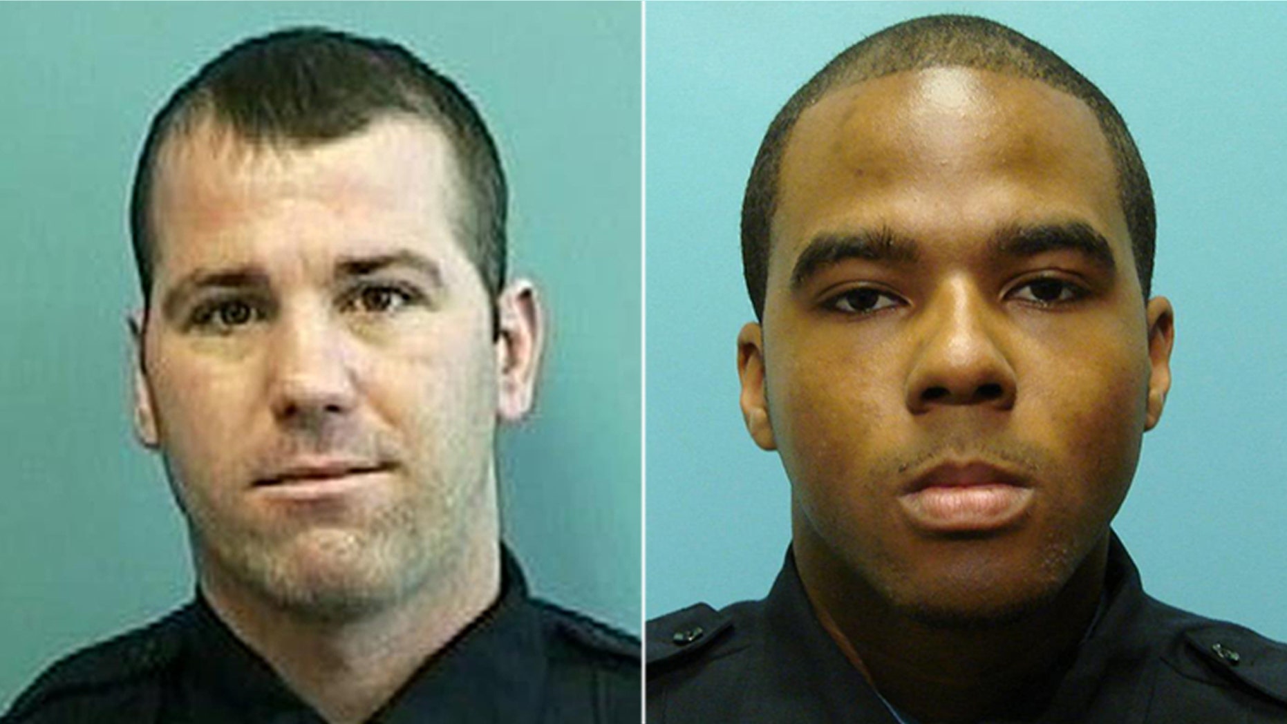 Baltimore Police Detectives Daniel Hersl, left, and Marcus Taylor