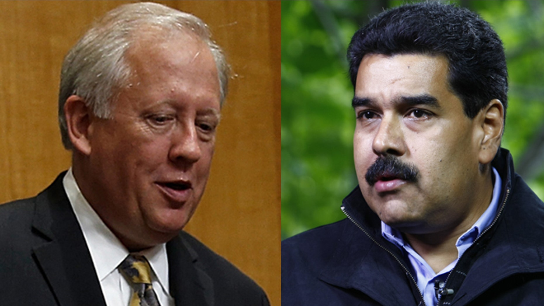Left: Thomas Shannon Jr.,counselor of the State Department, prior to a hearing of the Senate Foreign Relations Committee, July 17, 2014 in Washington, D.C. (Photo by Win McNamee/Getty Images) Right: Venezuelan President Nicolas Maduro on September 23, 2013 in Beijing, China. (Photo by ChinaFotoPress/Getty Images)