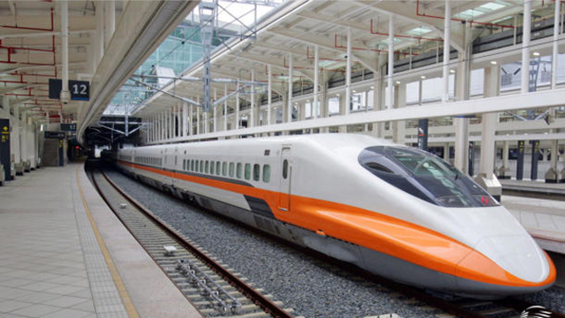 One of Taiwan's high-speed trains, capable of travelling at nearly 200 mph.