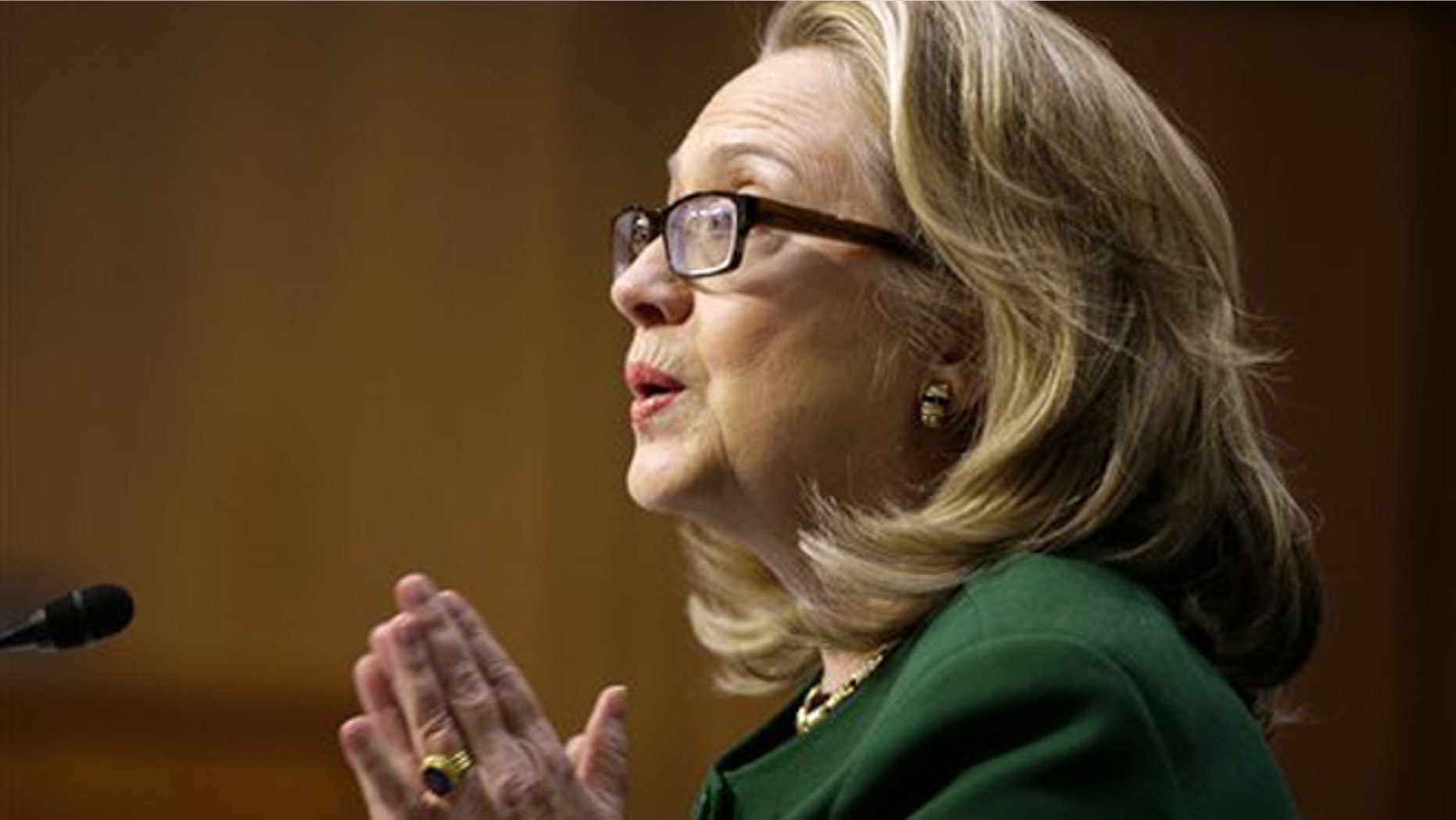 Jan. 23, 2013: Secretary of State Hillary Rodham testifies on Capitol Hill in Washington before the Senate Foreign Relations Committee hearing on the on the U.S. diplomatic mission in Benghazi, Libya.