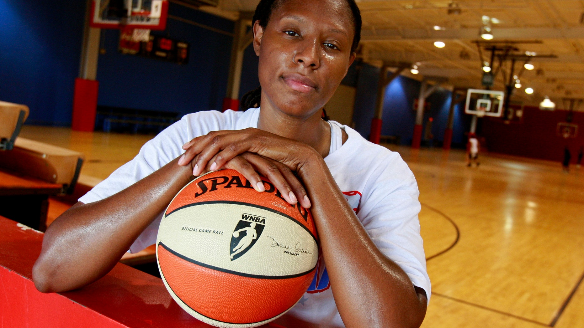 May 15, 2009: Former Atlanta Dream forward Chamique Holdsclaw poses for a portrait after a basketball workout in Jonesboro, Ga.