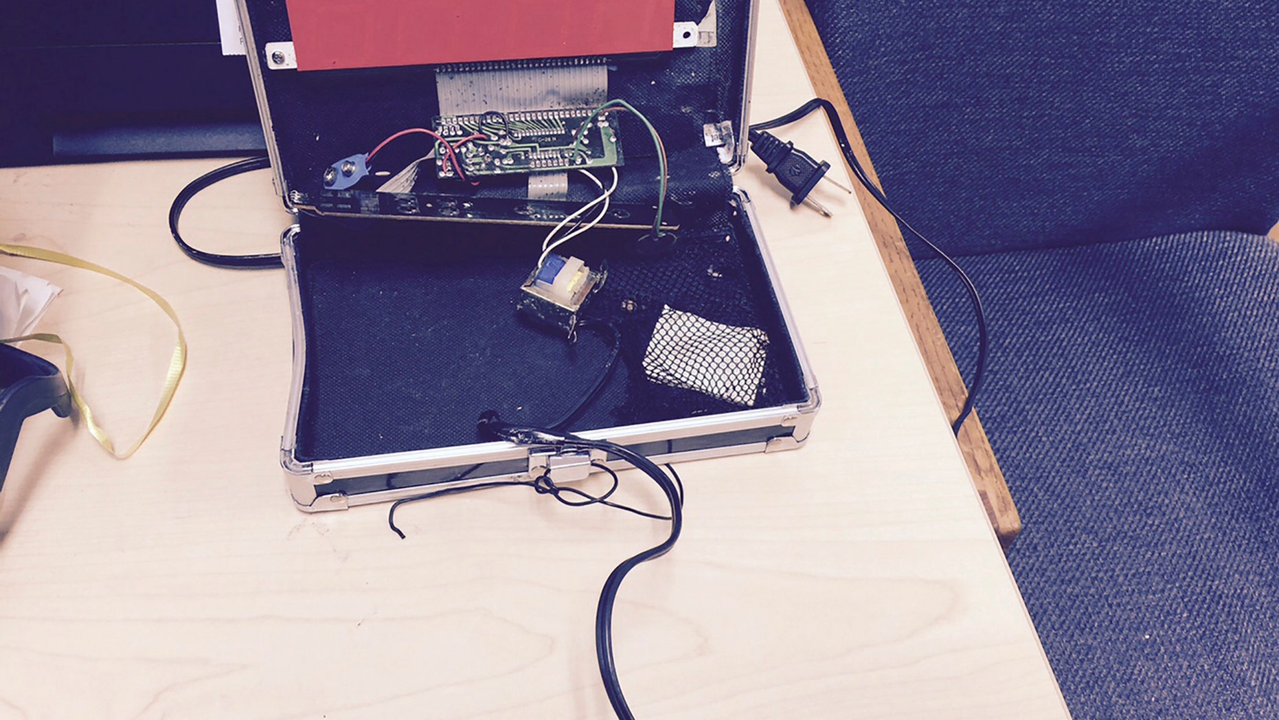 A homemade clock made by Ahmed Mohamed, 14, is seen in an undated picture released by the Irving Texas Police Department Sept.16, 2015.