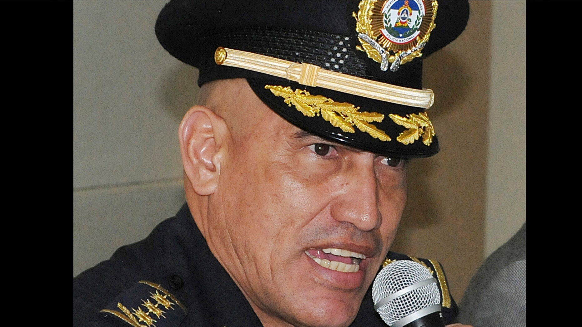Honduran police official Juan Carlos Bonilla Valladares, known as âEl Tigreâ or âThe Tigerâ, speaks to the press after he was sworn-in as Honduras' new Chief of Police in Tegucigalpa, Honduras.