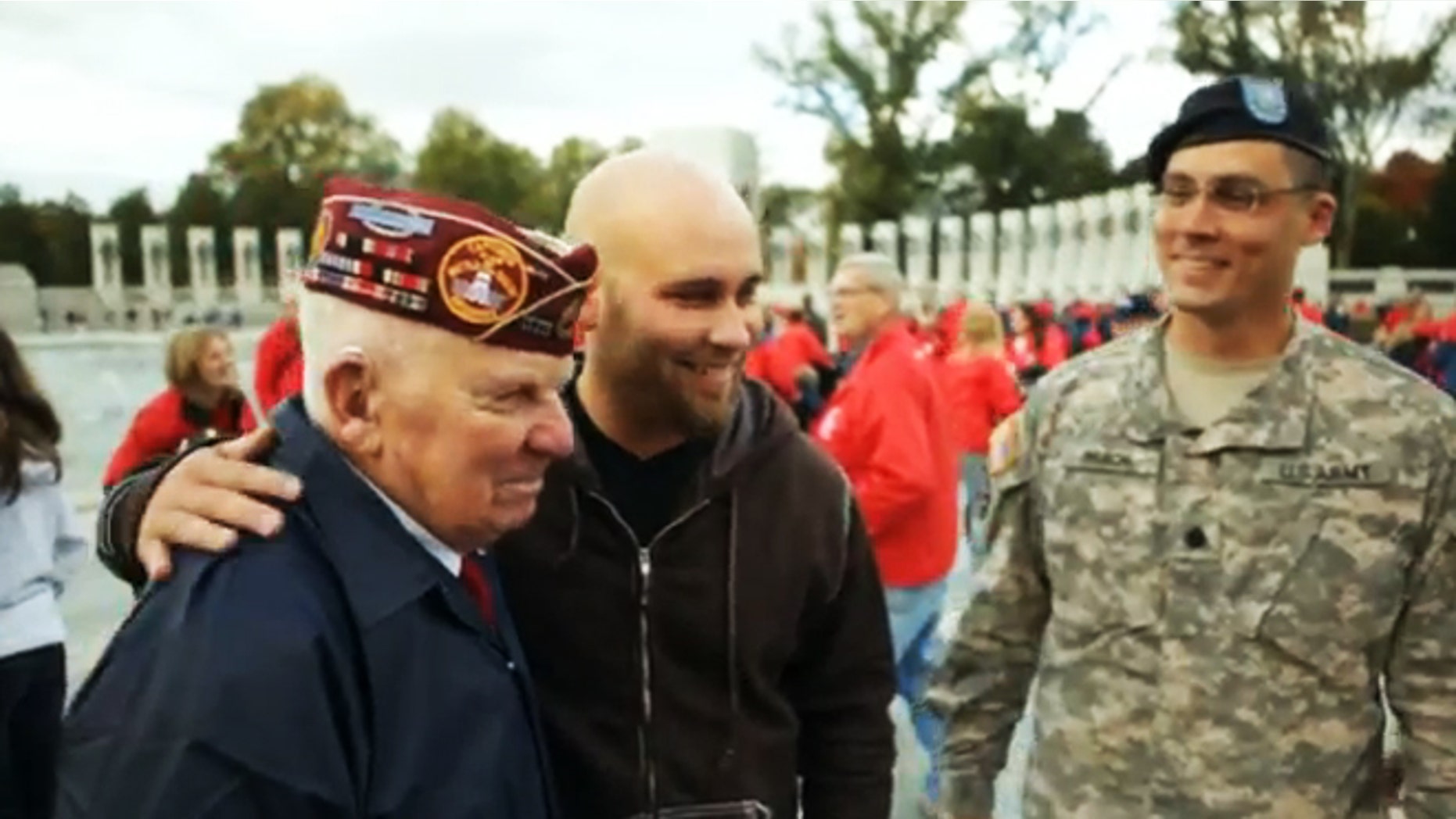 Veterans are shown in a scene from "Honor Flight."