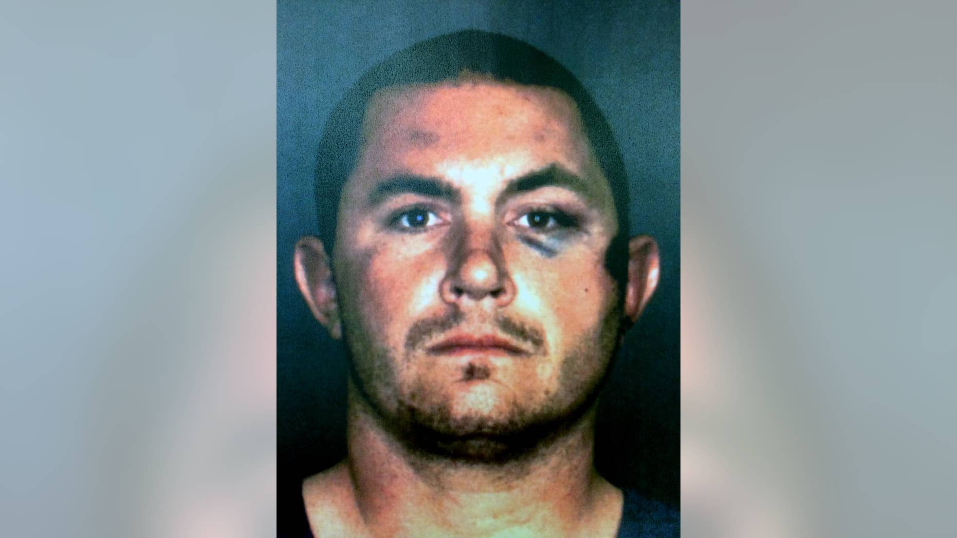 FILE - This undated booking photo provided by the San Bernardino County Sheriff's Department shows Francis Pusok, of Apple Valley, Calif. A California county on Tuesday, April 21, 2015, approved paying a $650,000 settlement to avoid a lawsuit by Pusok whose beating by deputies after a horse chase was captured on video and led to a federal civil rights investigation. Pusok fled by car and then on the horse in the desert on April 9 while deputies chased him on foot after trying to serve a search warrant in an identity-theft investigation. (San Bernardino County Sheriff's Department via AP, File)