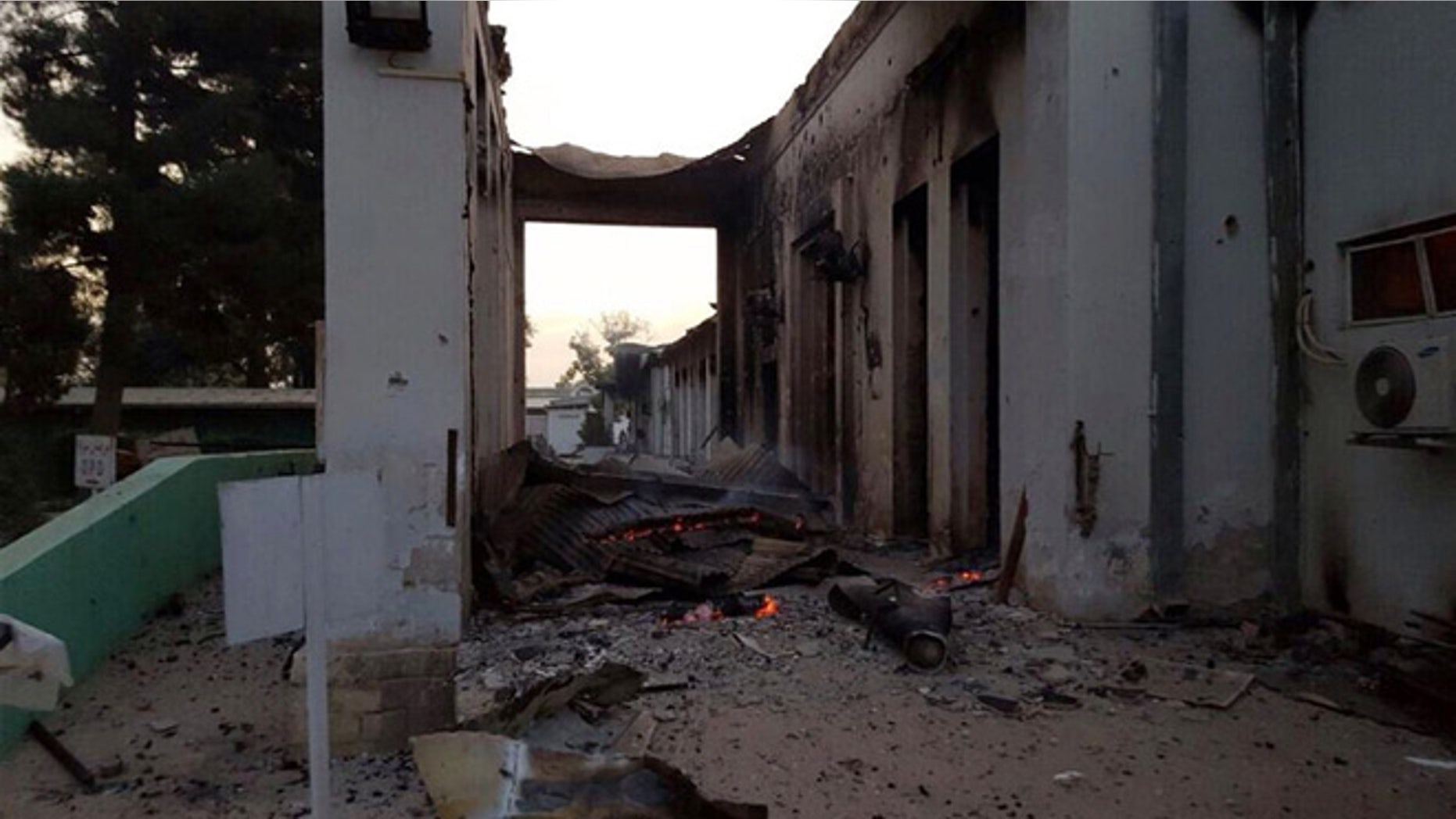 Oct. 3, 2015: Charred remains of the Doctors Without Borders hospital is seen after being hit by a U.S. airstrike, in Kunduz, Afghanistan.