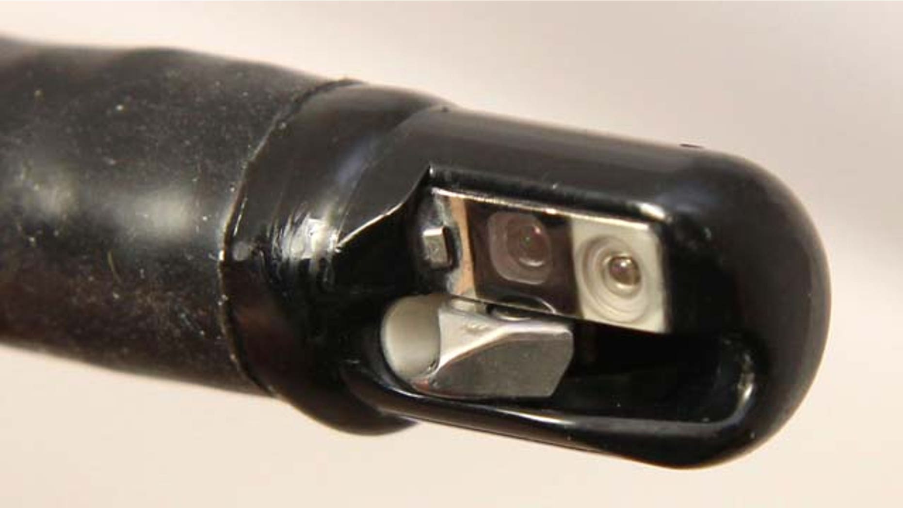 This undated photo provided by the U.S. Food and Drug Administration shows the tip of an endoscopic retrograde cholangiopancreatography (ERCP) duodenoscope. (AP Photo/U.S. Food and Drug Administration)