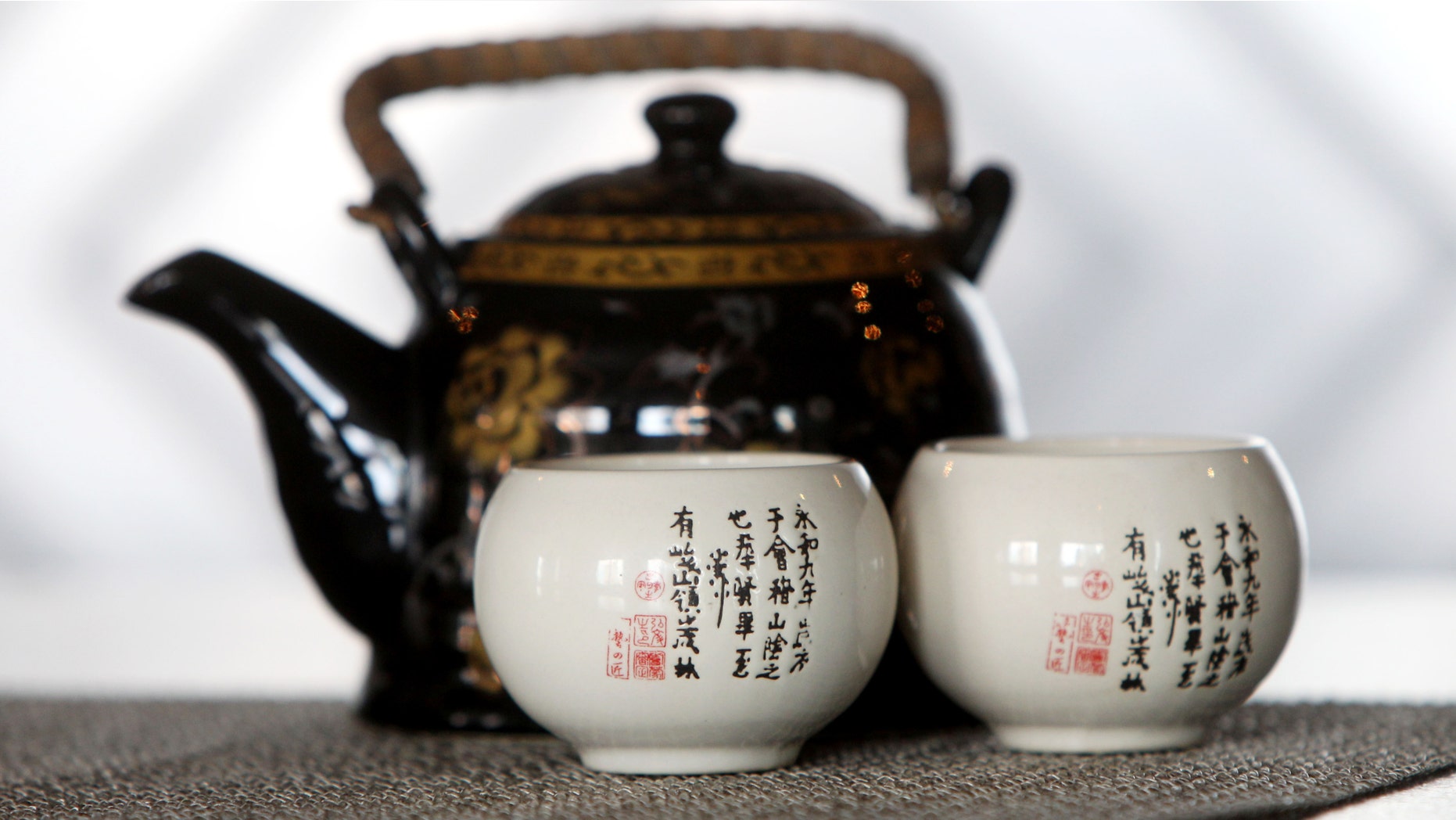 Photo shows tea that is offered to Chinese travelers upon check-in at the W Times Square in New York.