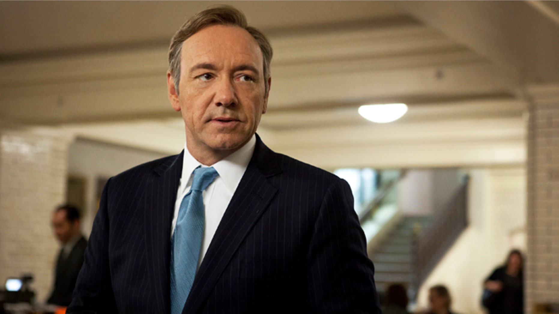 This image released by Netflix shows Kevin Spacey as U.S. Congressman Frank Underwood in a scene from the Netflix original series, "House of Cards. "