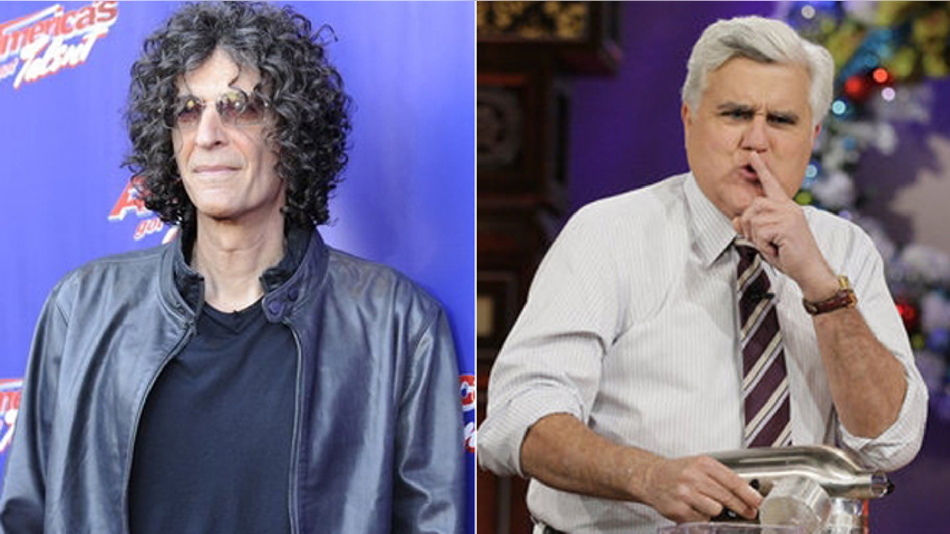 Howard Stern, left, and Jay Leno.