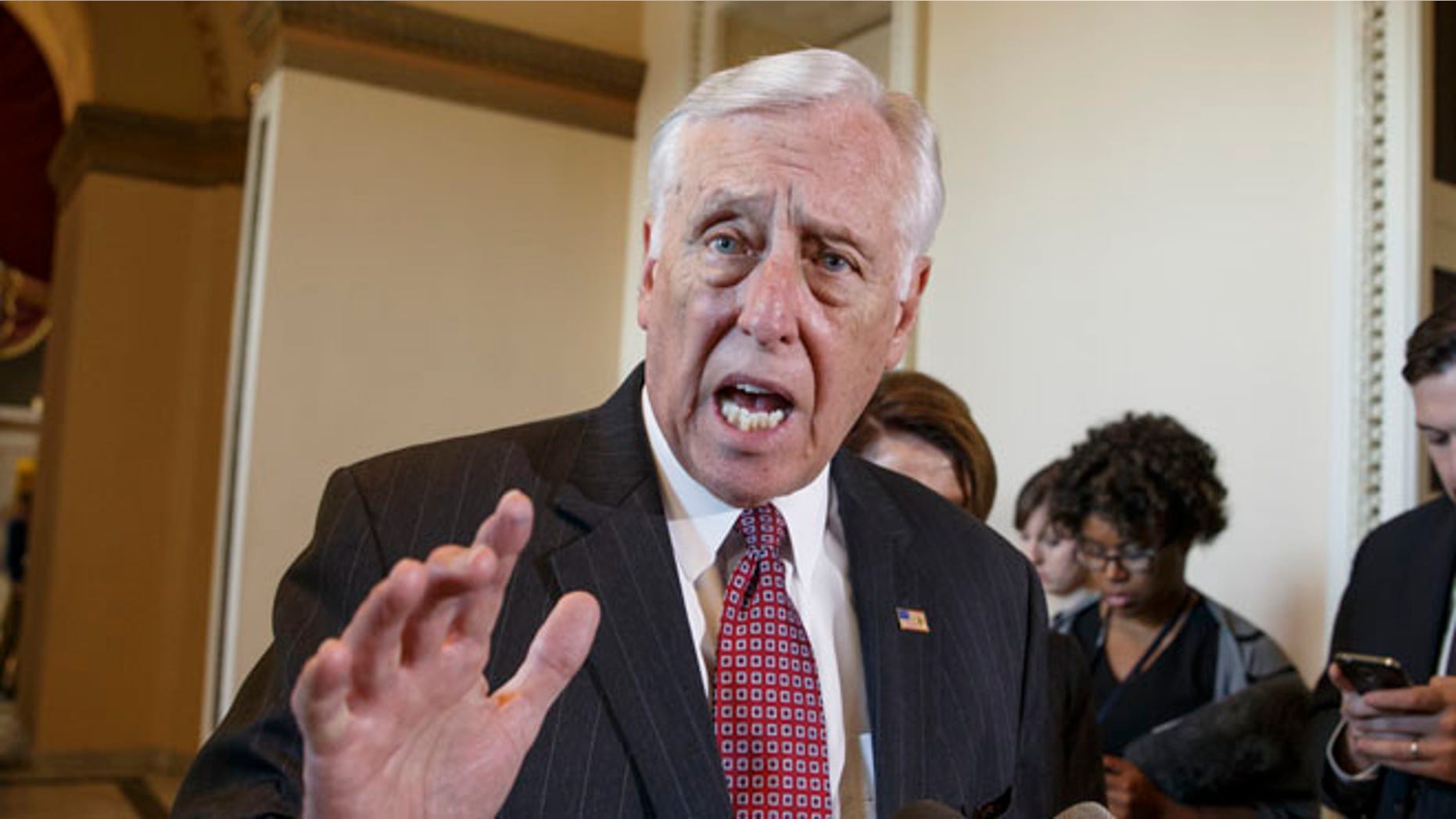 FILE: Feb. 27, 2015, House Minority Whip Steny Hoyer, D-Md. speaks on Capitol Hill in Washington.