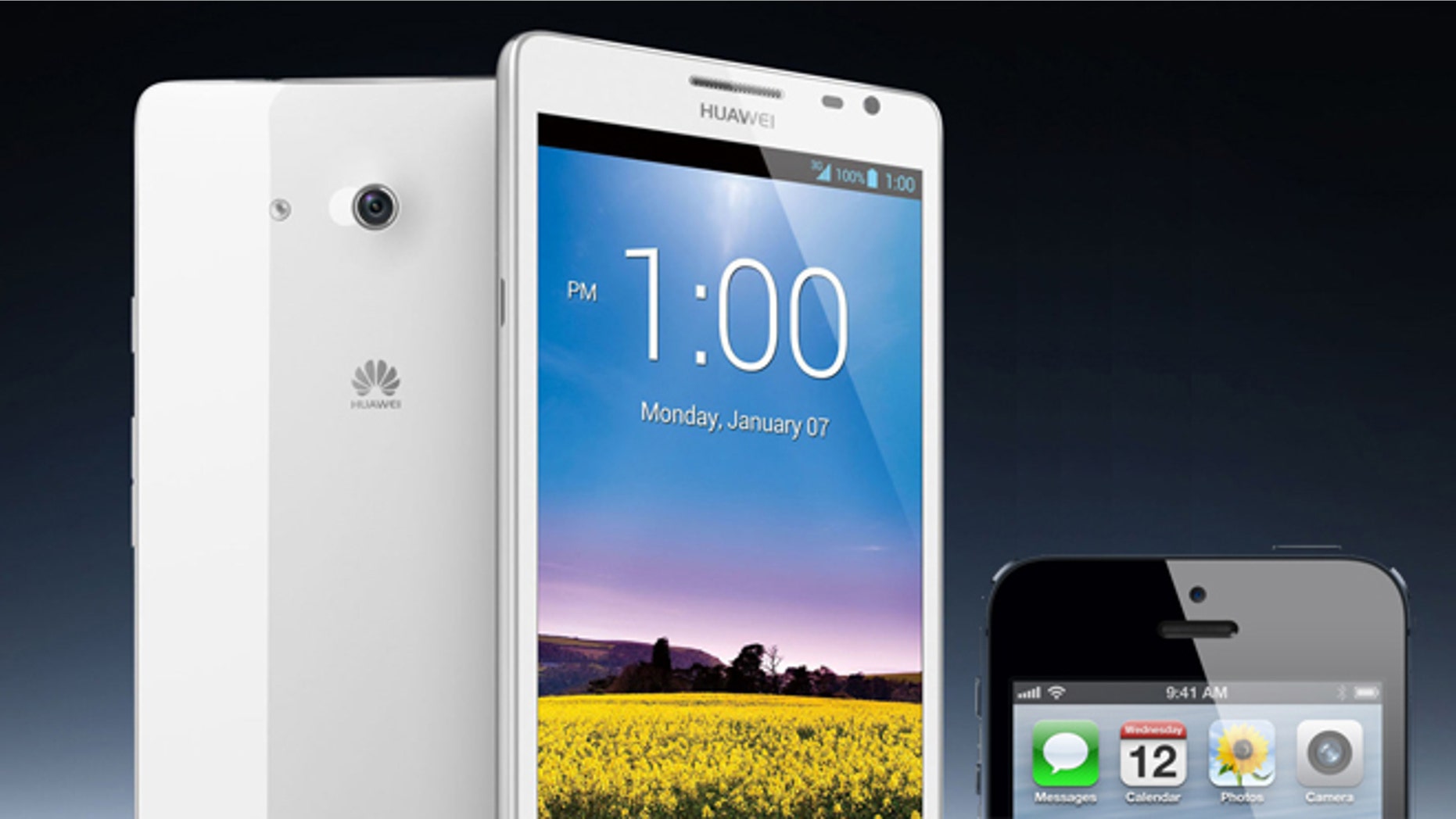 This newly announced smartphone from Huawei sports a 6.1-inch screen; meanwhile, the largest iPhone on sale in 2013 is expected to carry a 4-inch screen.