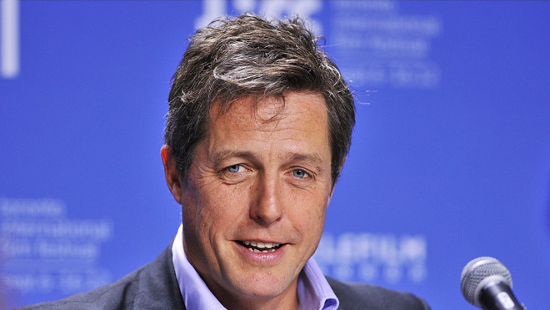 Sept. 9, 2012: In this file photo, actor Hugh Grant speaks during the news conference for the film "Cloud Atlas" during the 2012 Toronto International Film Festival in Toronto.