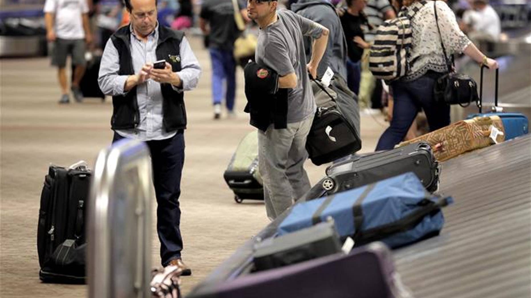 Checked luggage is shown in this file photo.