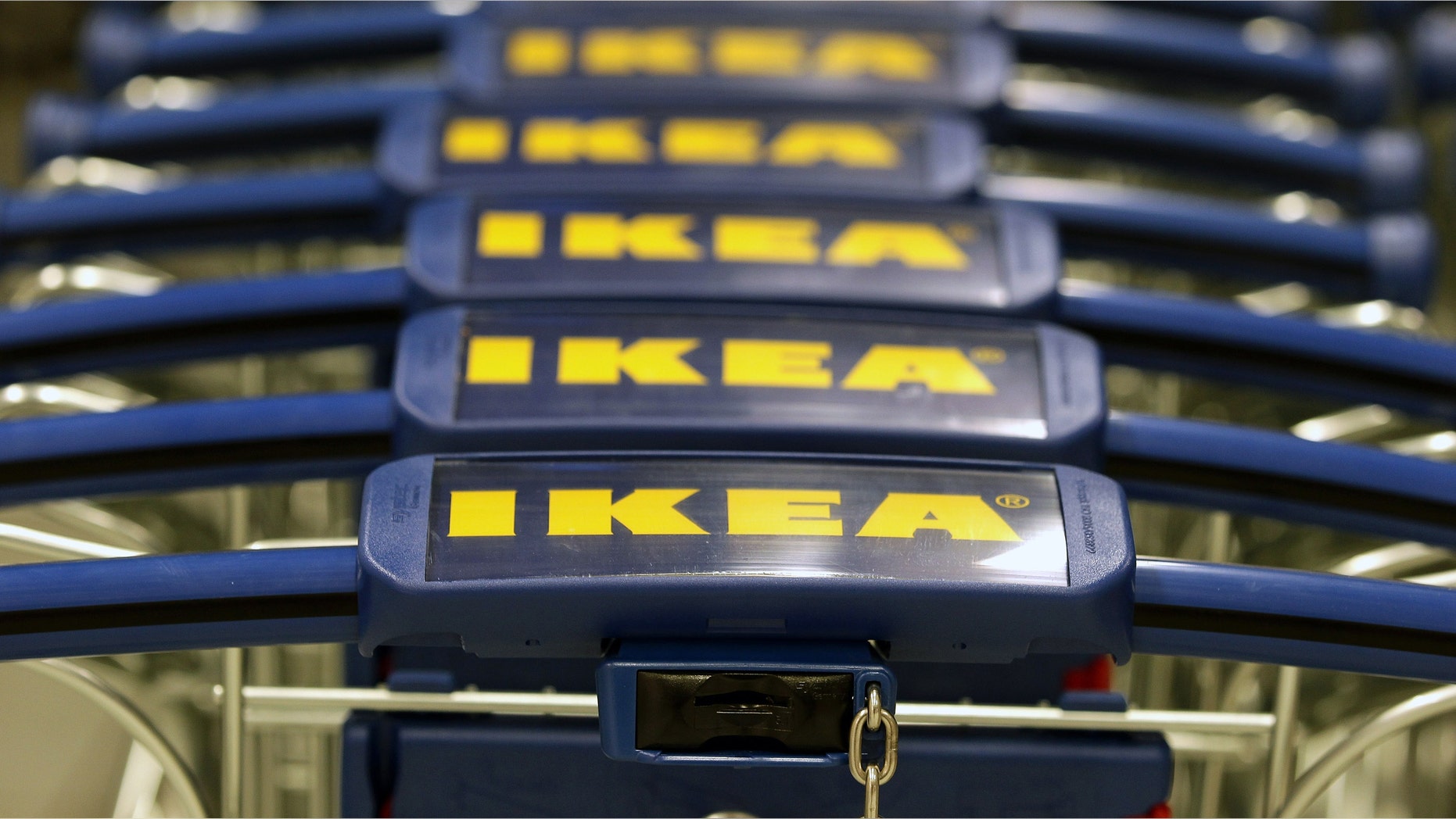 BERLIN, GERMANY - DECEMBER 13: Ikea shopping carts stand in line during an opening ceremony at the 4th Ikea chain store in Berlin Lichtenberg on December 13, 2010 in Berlin, Germany. Ikea, a Swedish furniture and household goods company now has 46th chain stores in Germany, including the newly opened one in Berlin Lichtenberg, which is the biggest one in Germany. (Photo by Andreas Rentz/Getty Images)