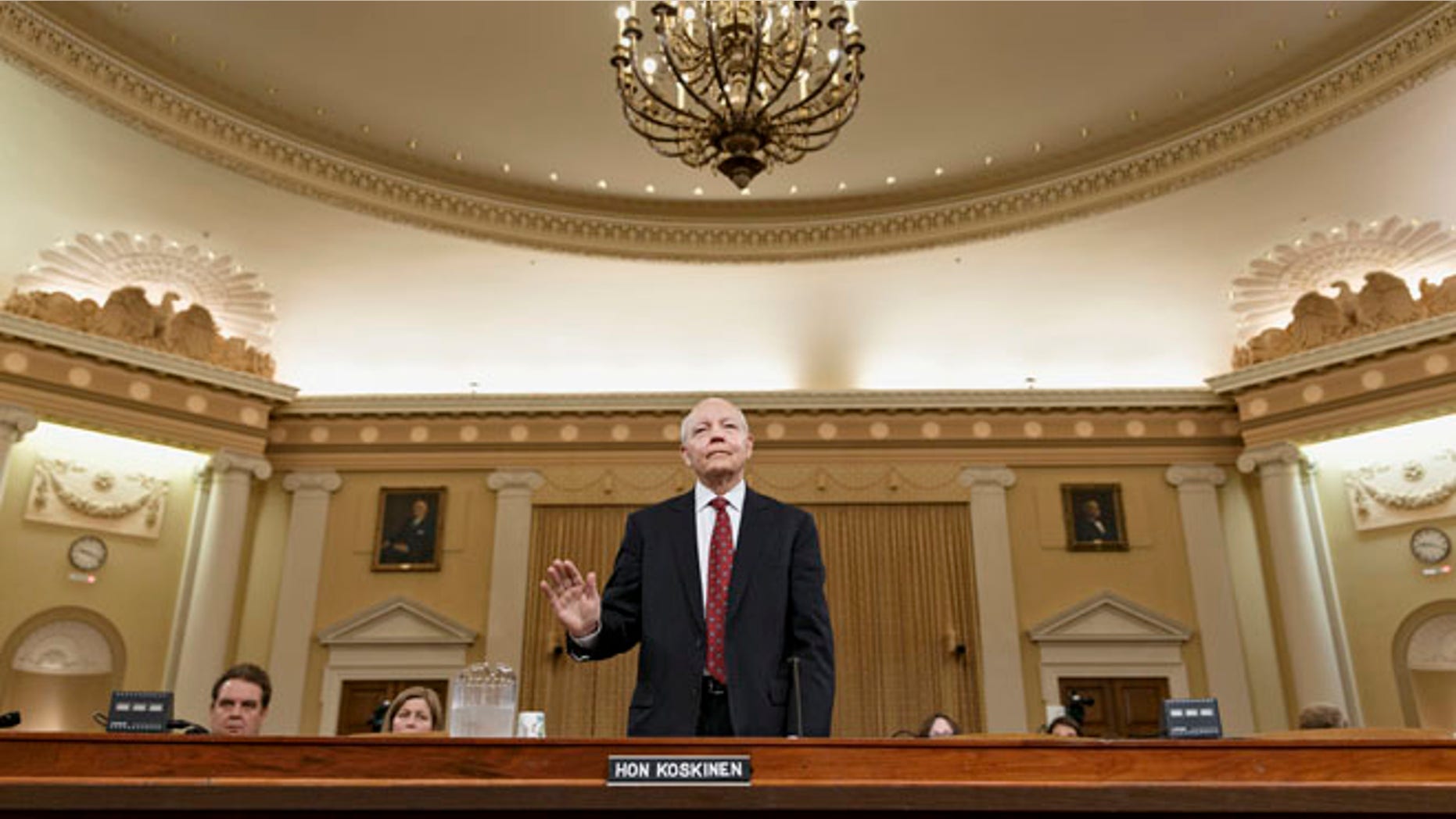 Internal Revenue Service (IRS) Commissioner John Koskinen is sworn in on Capitol Hill in Washington, Friday, June 20, 2014, prior to testifying before the House Ways and Means Committee hearing on whether tea party groups were improperly targeted for increased scrutiny by the IRS.