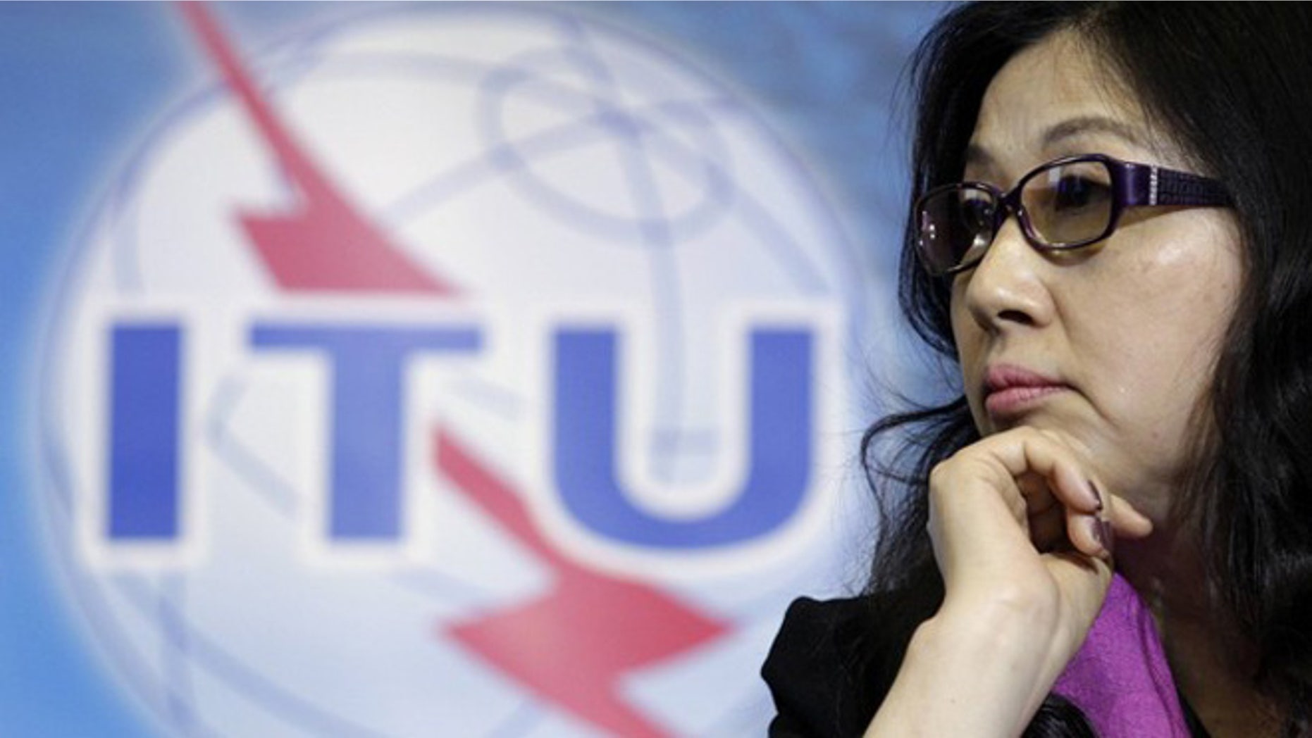 May 16, 2012: Sun Yafang, chairwoman of the board of Huawei Technologies listens to a speech before receiving a World Telecommunication and Information Society Award at the International Telecommunication Union (ITU) headquarters in Geneva.
