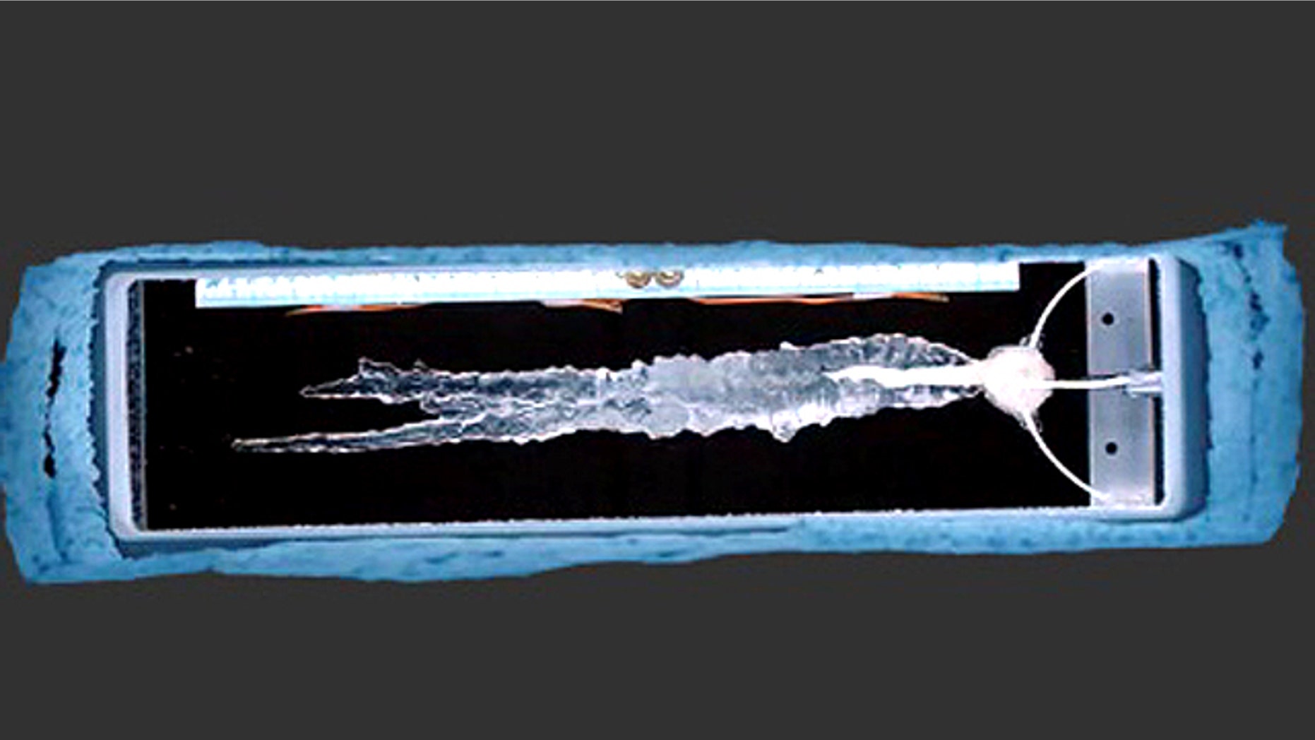 An icicle growing with multiple tips.