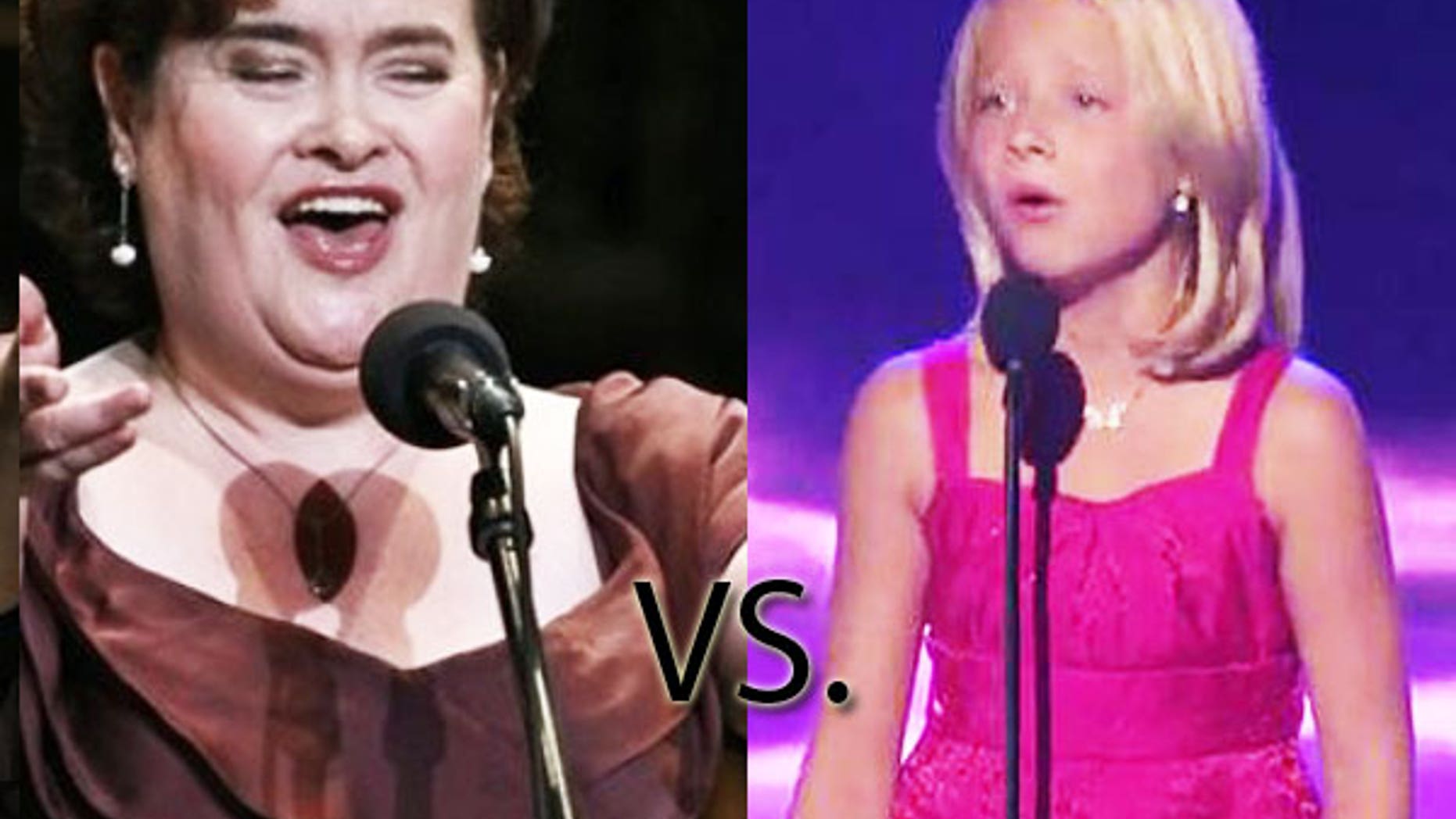 Which unlikely singing sensation is your favorite, Susan Boyle (left) or Jackie Evancho?